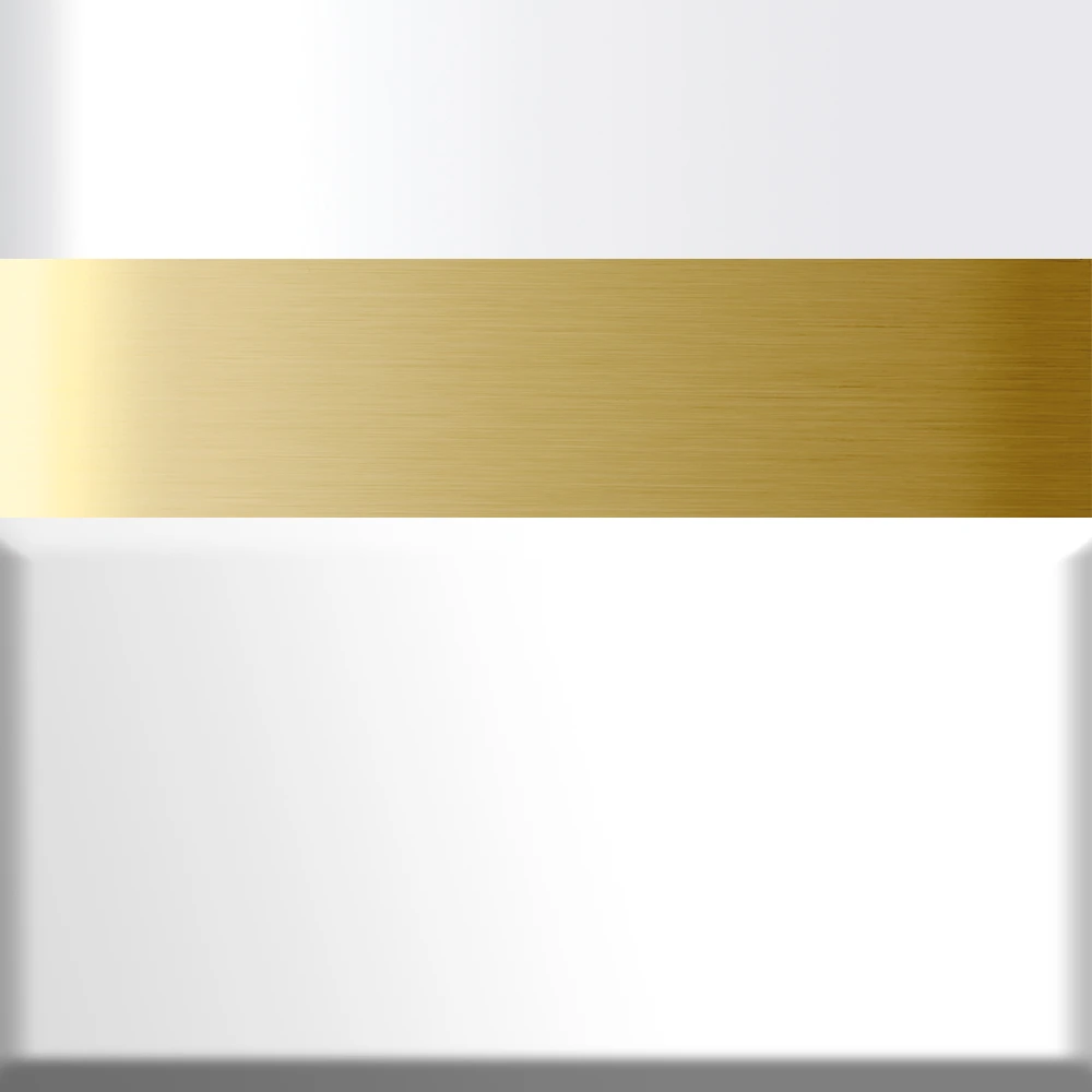 White with Shiny White Trim and Brushed Gold Faucet