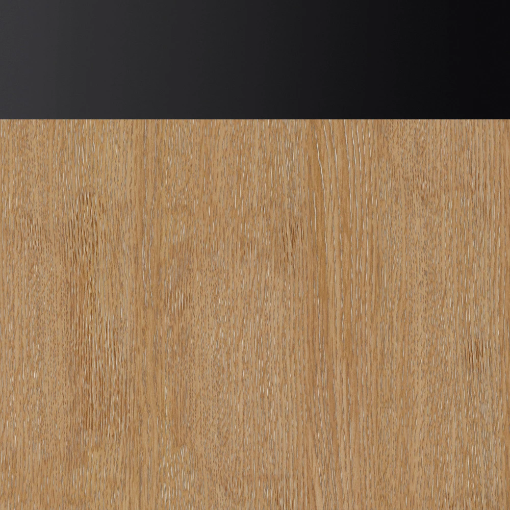 Whitewashed Oak with Matte Black Trim