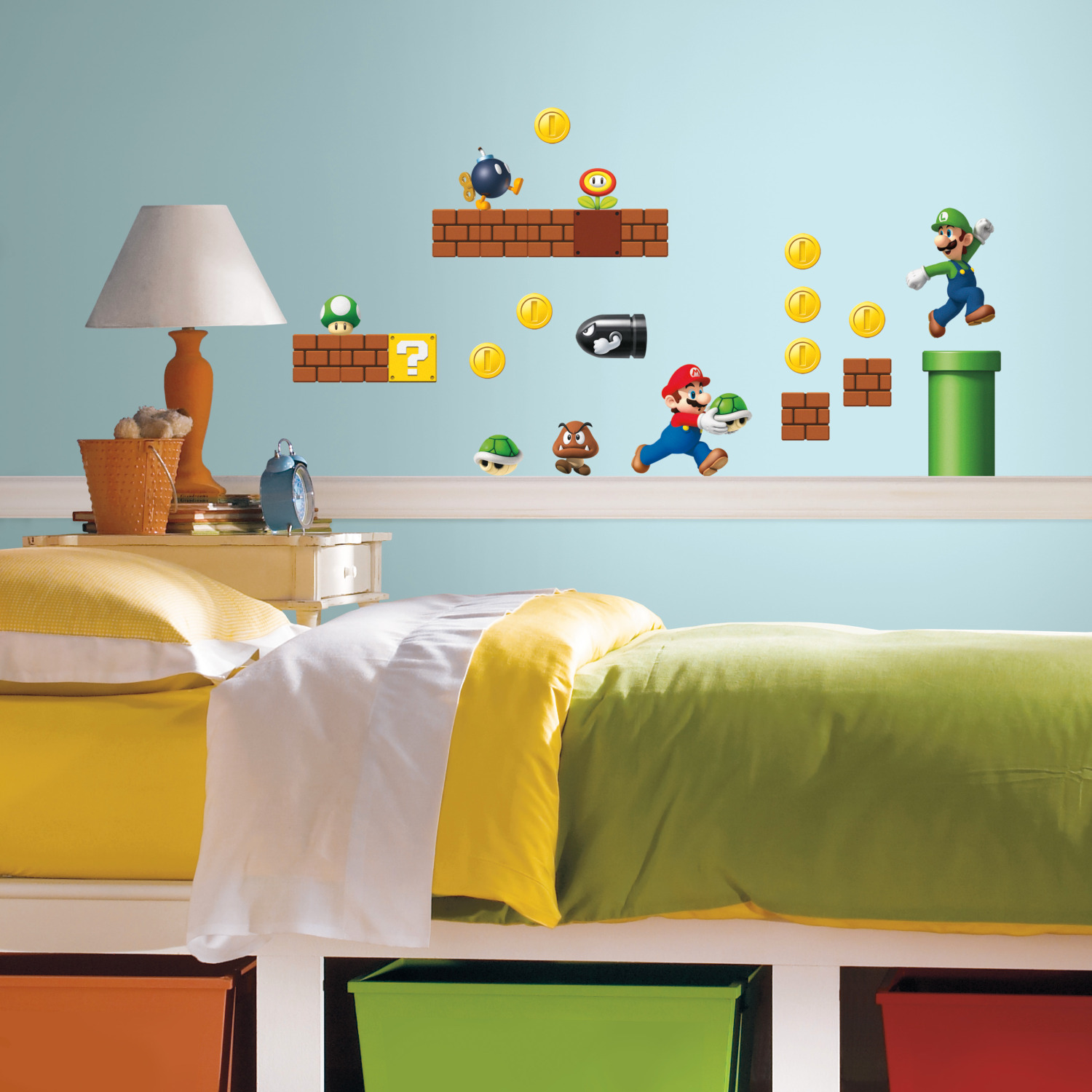 Nintendo - Super Mario Build A Scene Wall Decals | York Design Group ...