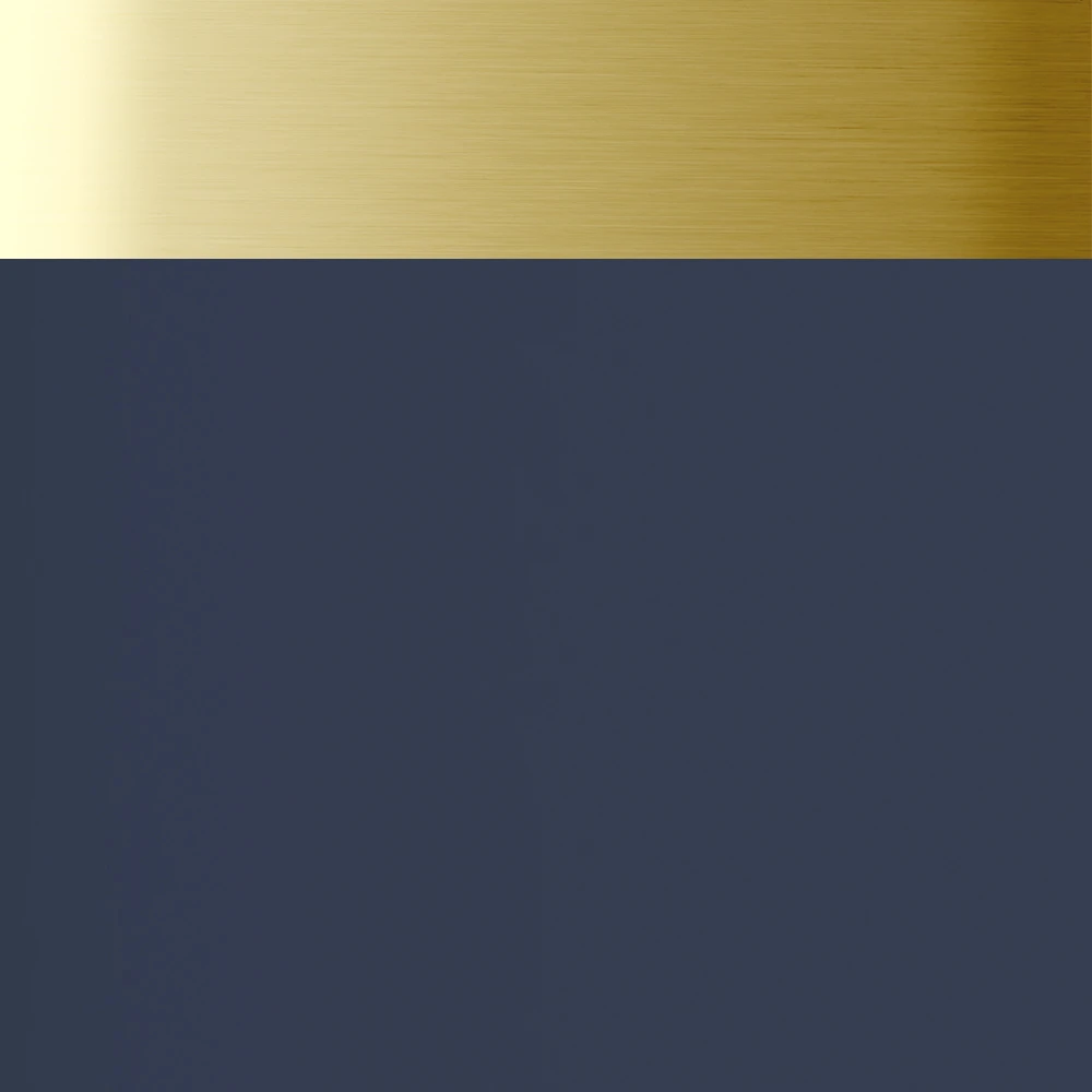 Dark Blue with Brushed Gold Trim