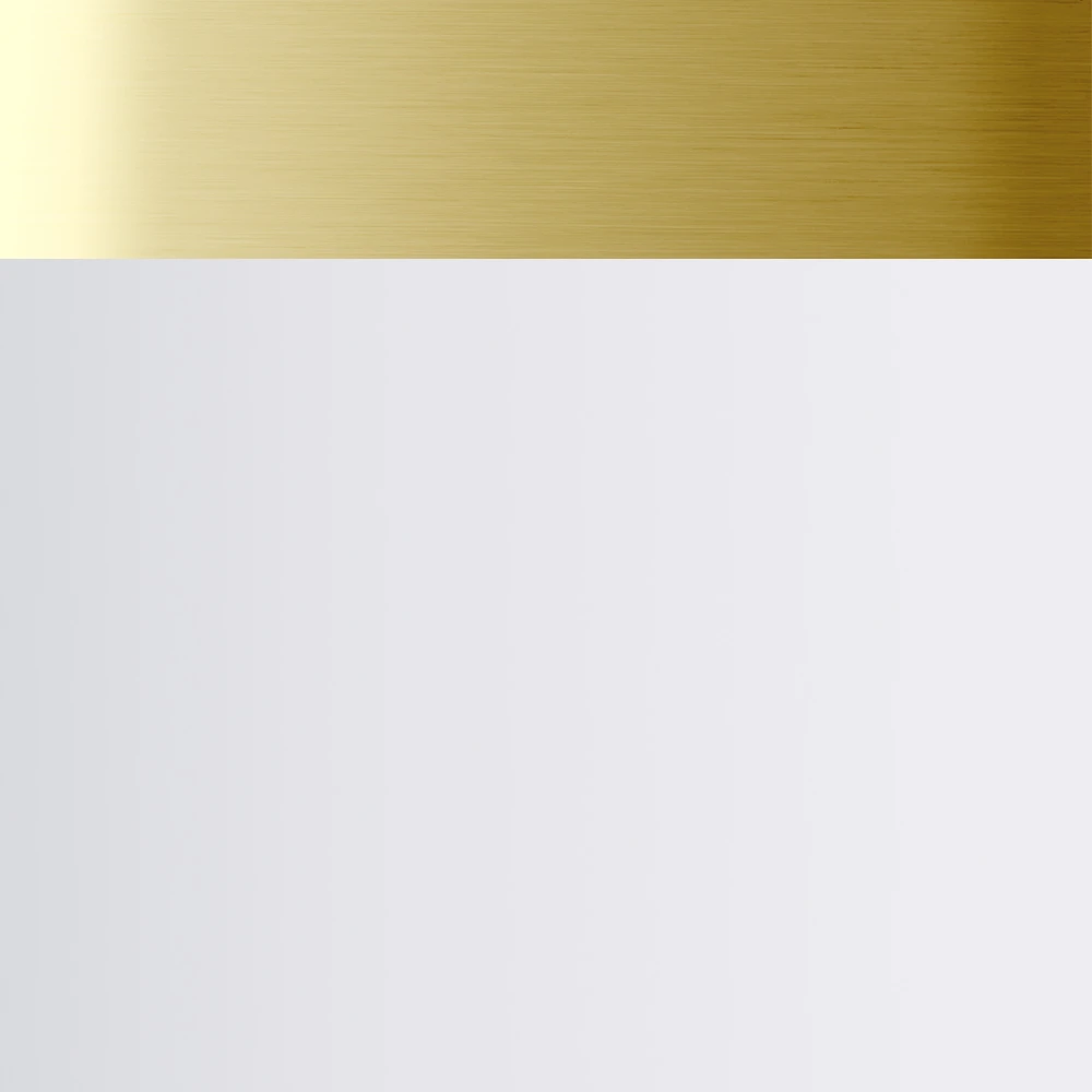 White with Brushed Gold Trim