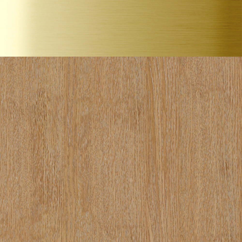 Whitewashed Oak with Brushed Gold Trim