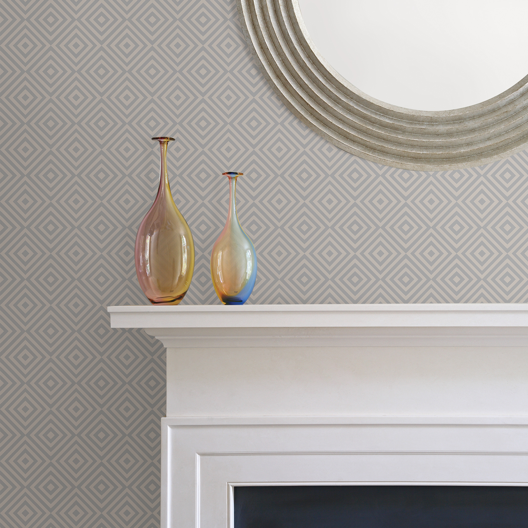 Metropolitan Grey Geometric Diamond Wallpaper | York Design Group ...
