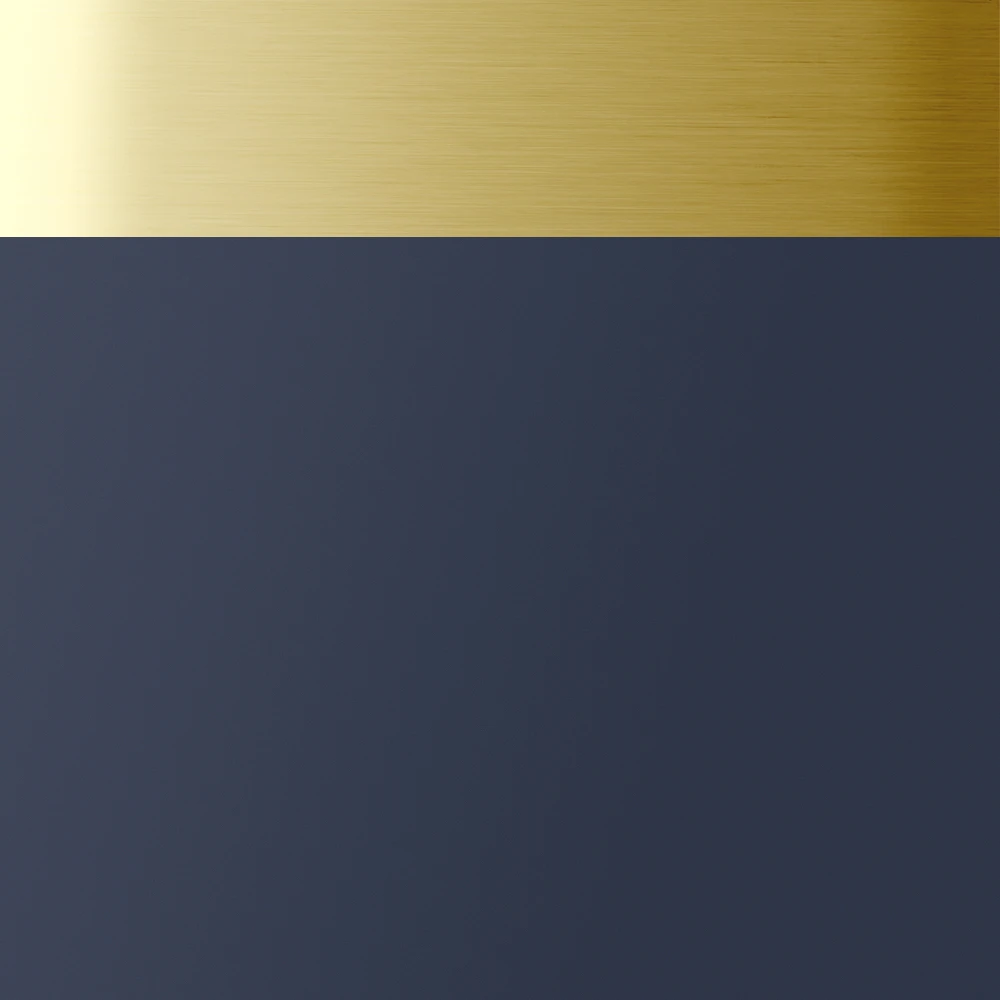 Dark Blue with Brushed Gold Trim