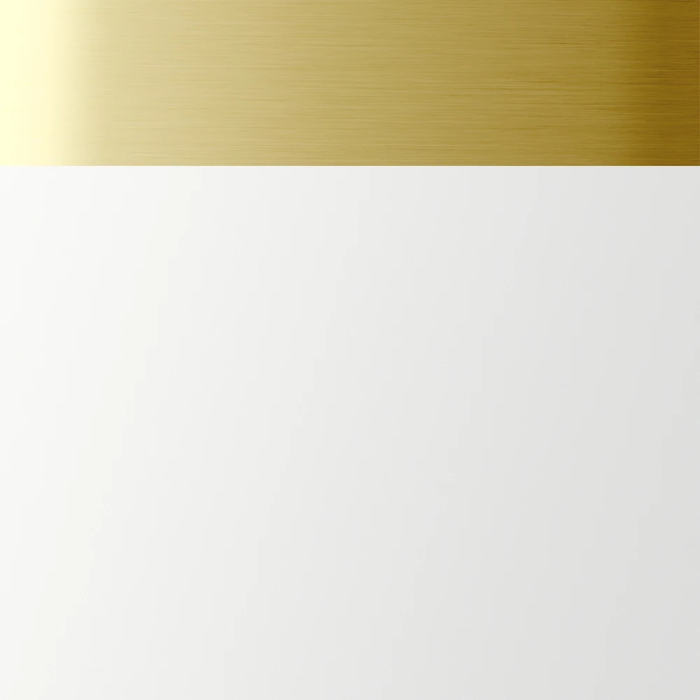 White with Brushed Gold Trim