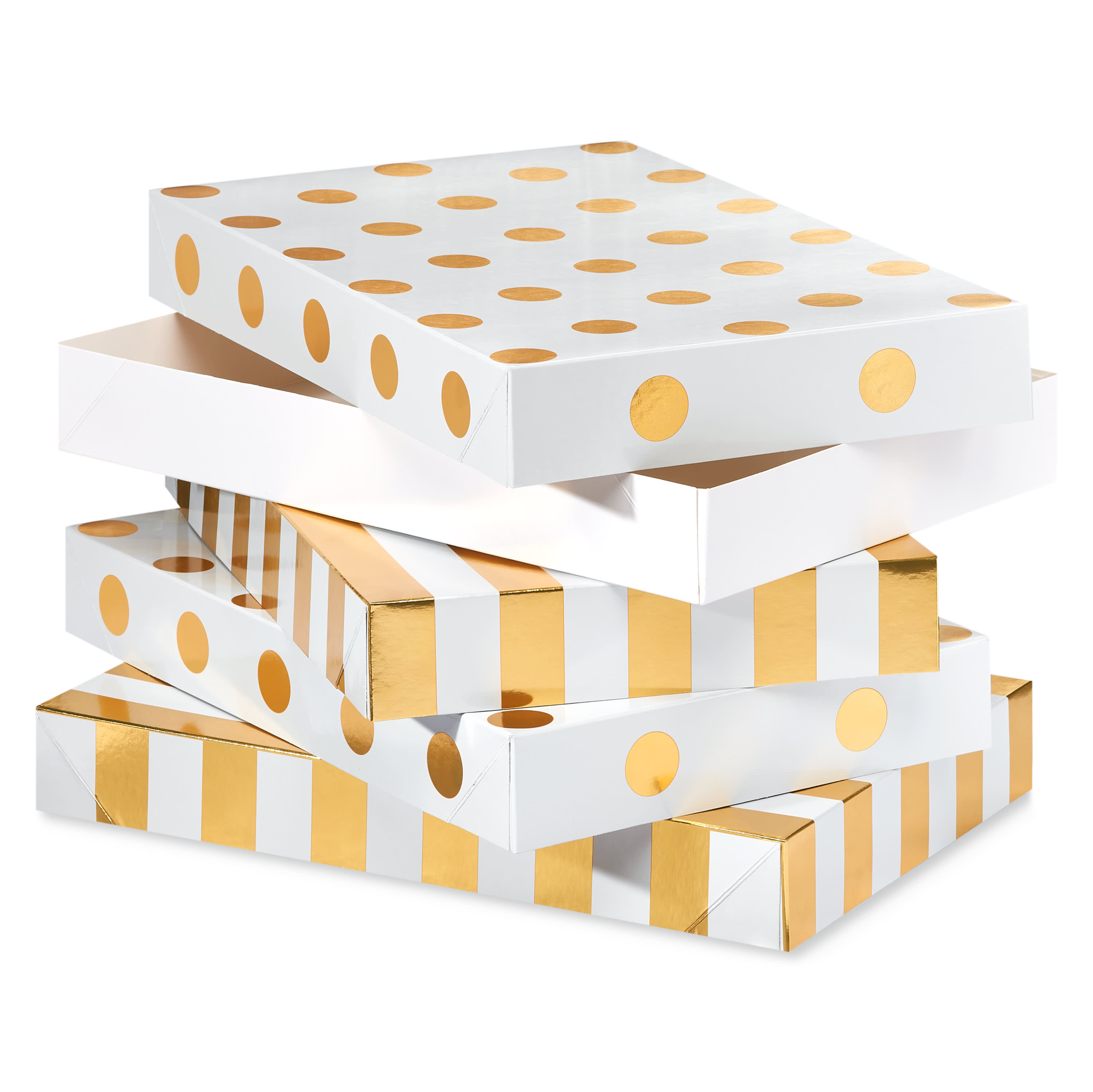 White And Gold Holiday Gift Boxes Boxes Papyrus