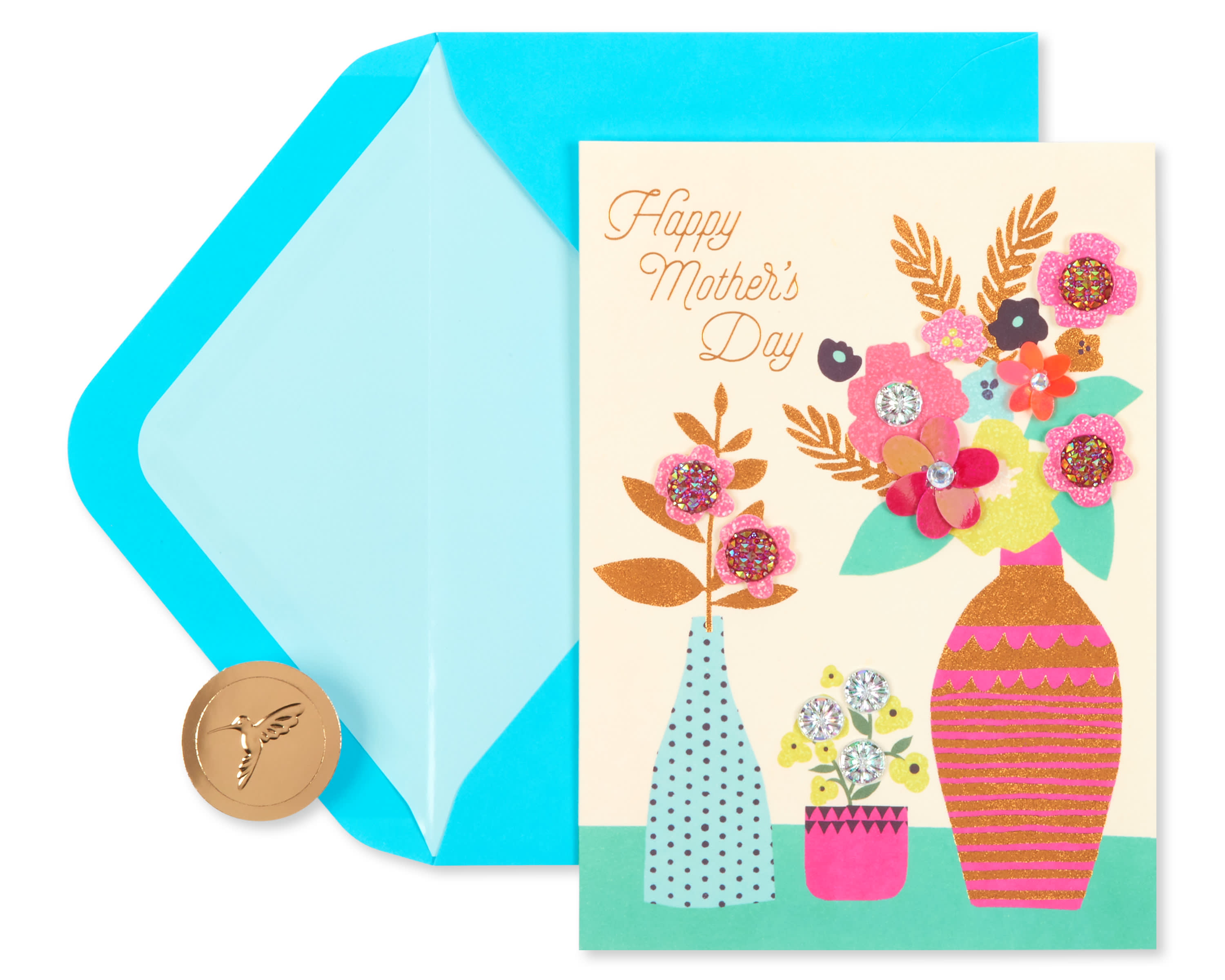 thumbnail image 2 of UK Greetings Mother’s Day Card – 'Thinking Of You' Design With Butterflies & Gold Foil, Blank Inside For Personal Message 2 of 5