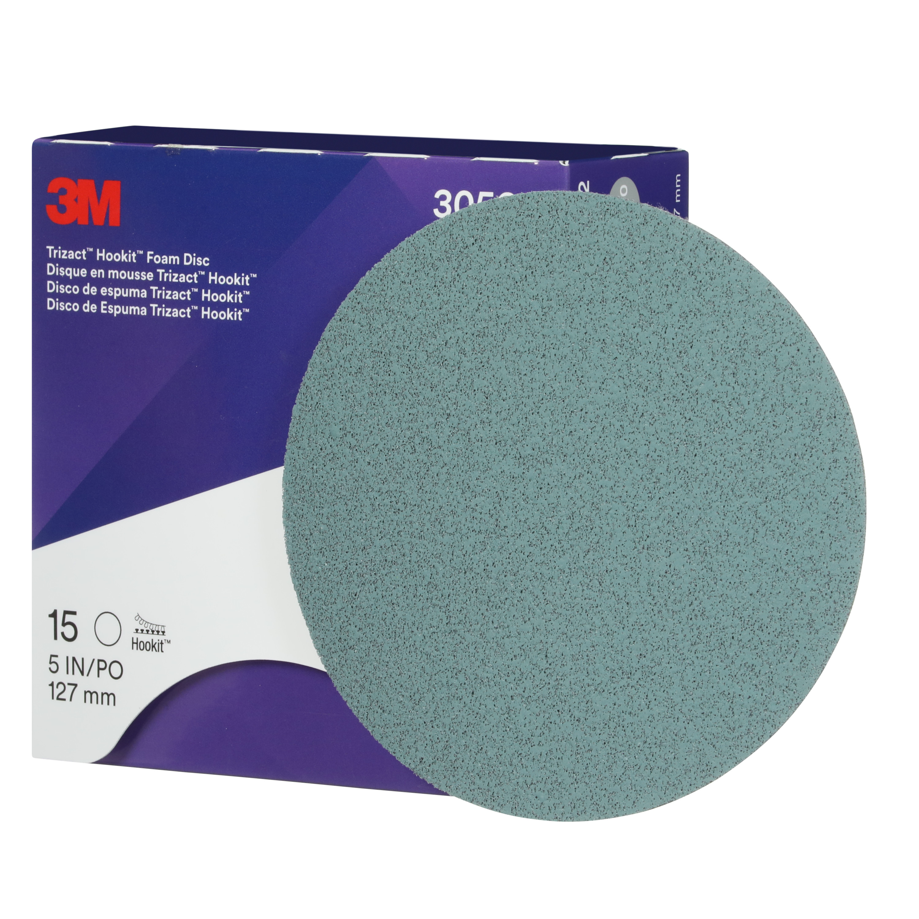 Product Number 443SA | 3M™ Trizact™ Hookit™ Foam Abrasive Disc 30562