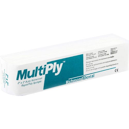 MultiPly™ Non-Woven Rayon/Poly Sponges, 2" x 2", 8-Ply, Non-Sterile, - 30/Case