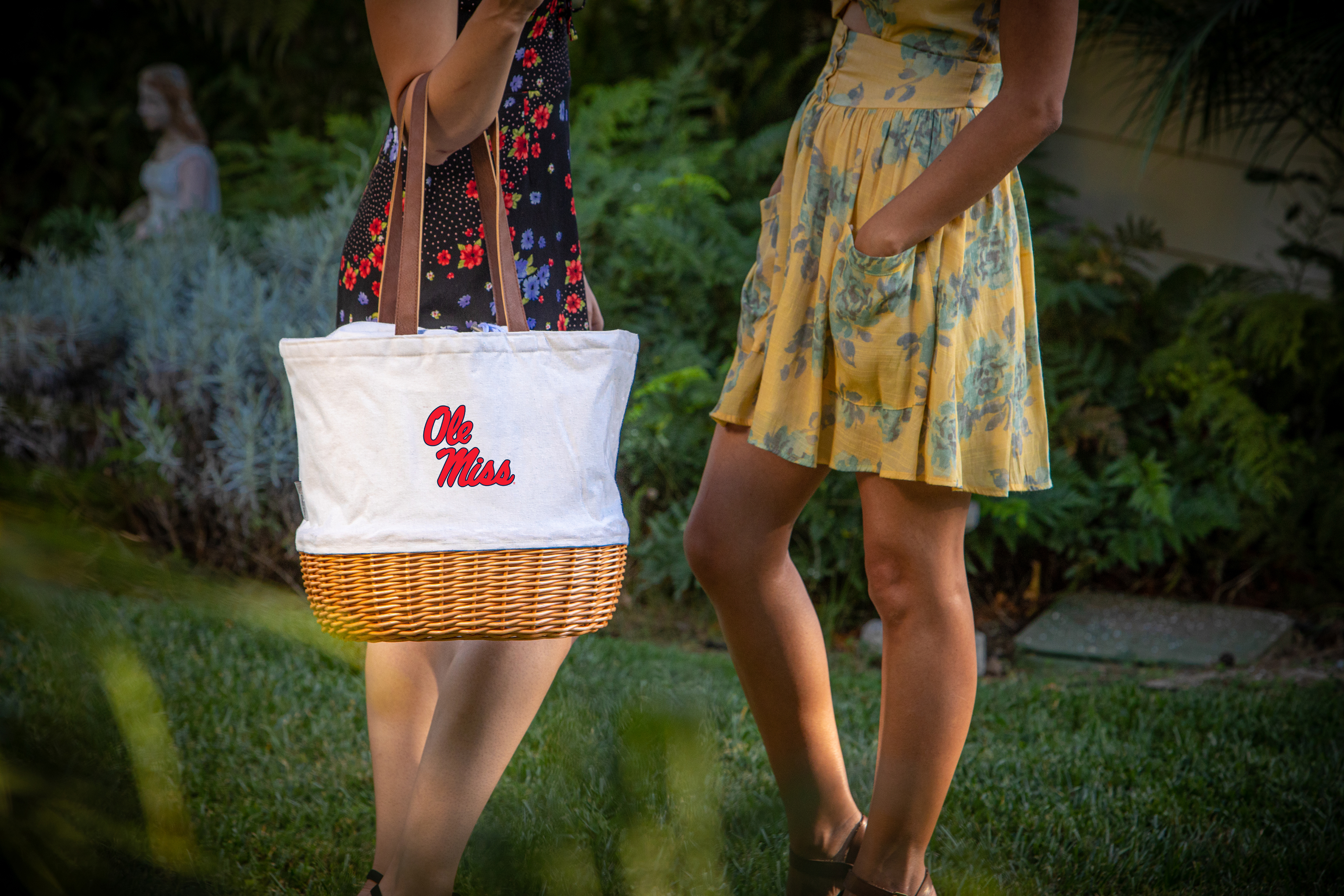 Ole Miss Rebels - Coronado Canvas and Willow Basket Tote