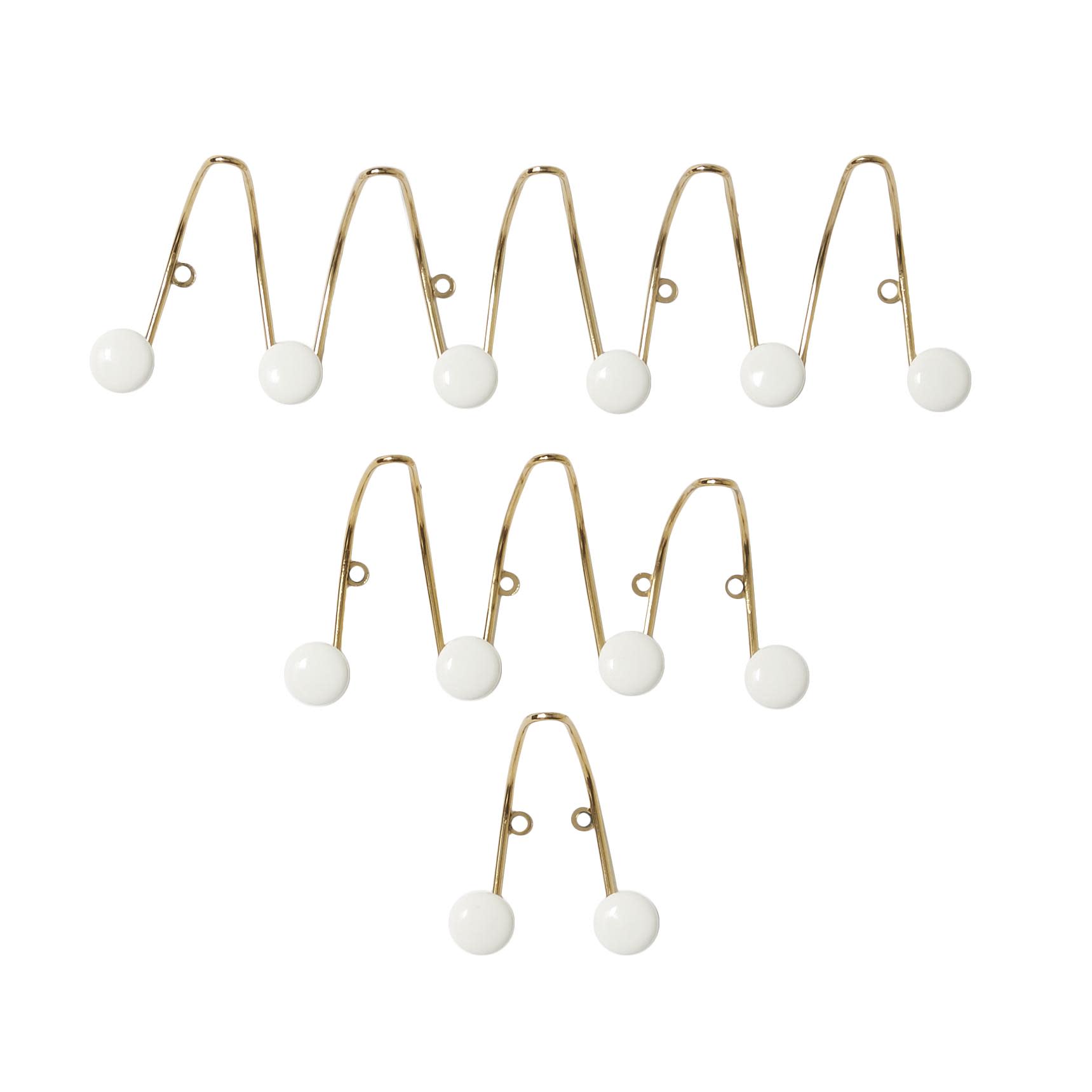 Gold Metal  Wall Hook, Set of 3 4", 10", 17"W