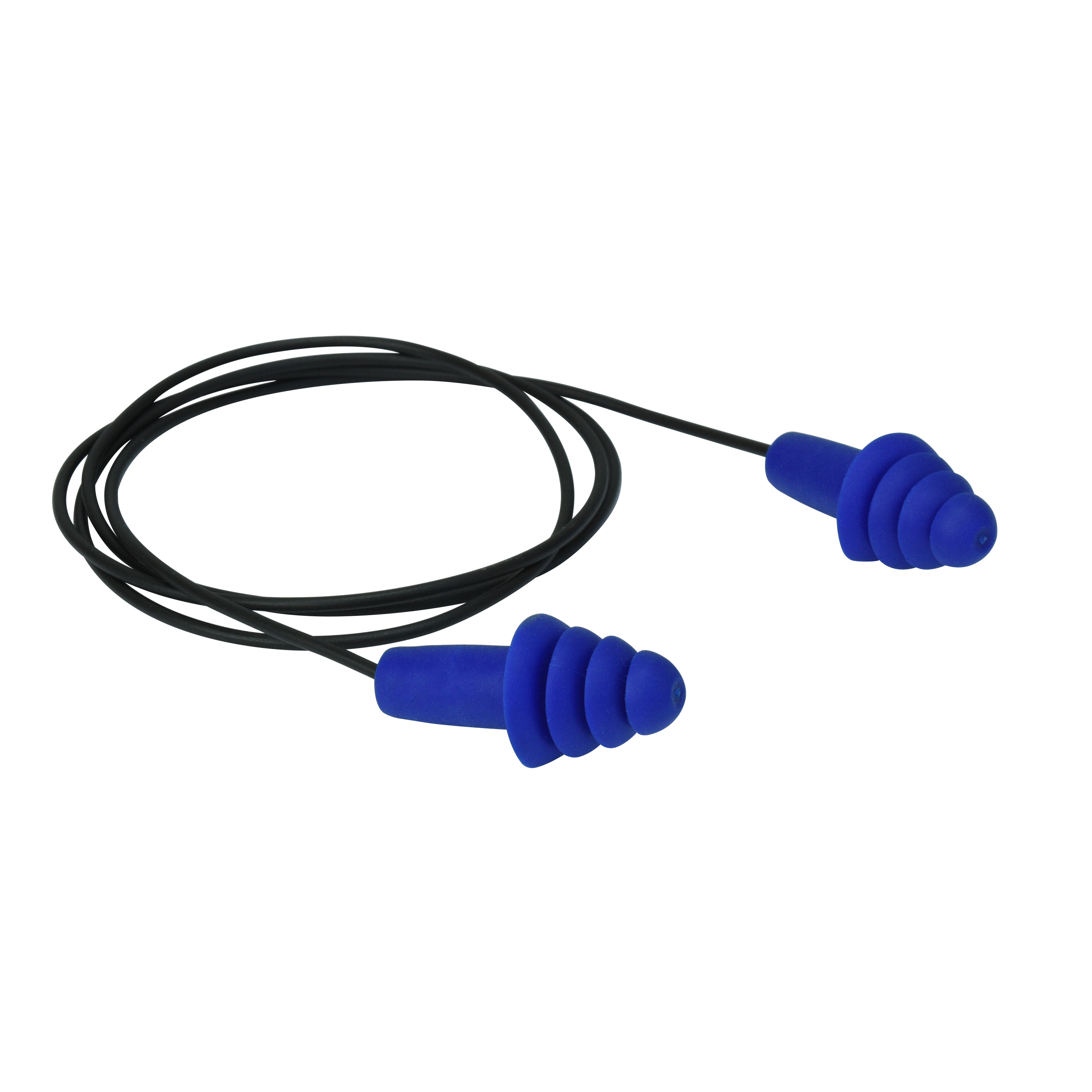 Resistor II Metal Detectable Reusable Flanged Earplugs - Corded