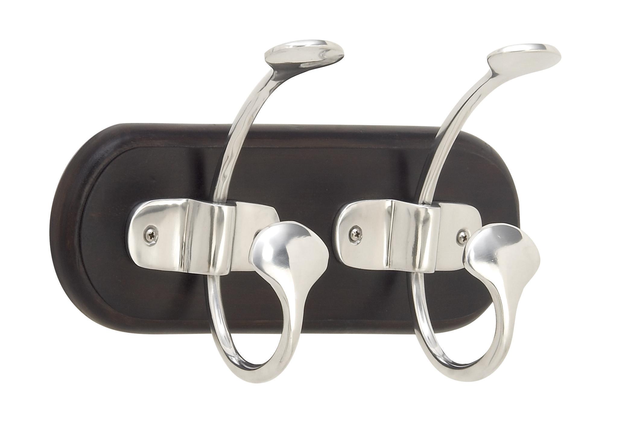 Black Wood  Wall Hook, 13\" x 4\" x 7\"(pack of 4)