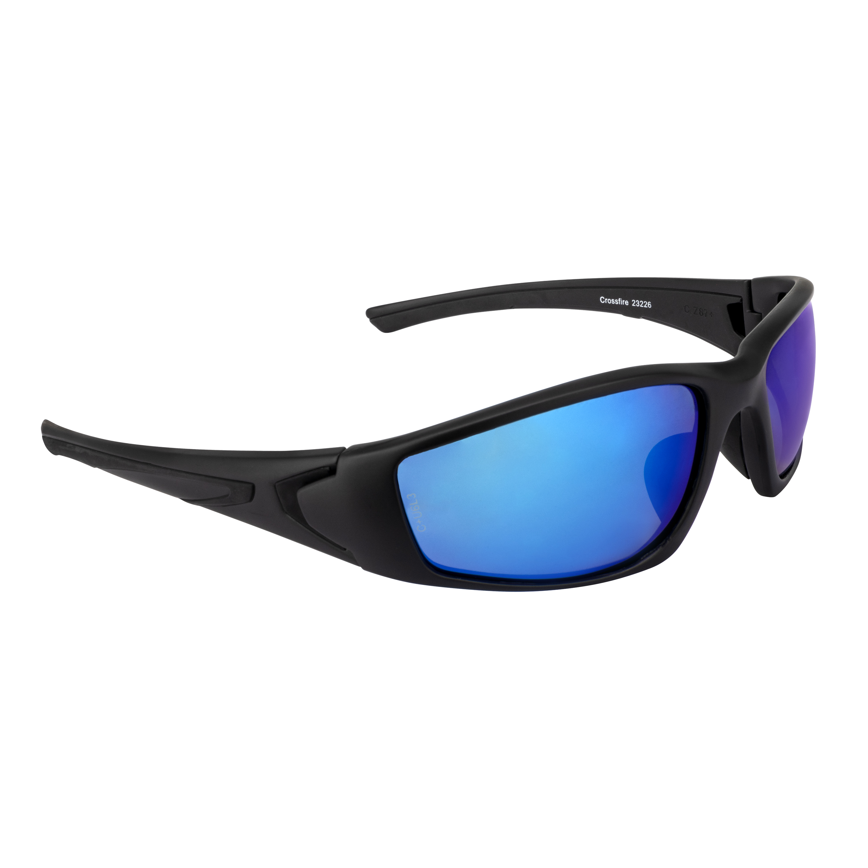 RPG Premium Safety Eyewear - Matte Black Frame - Polarized Blue Mirror Lens