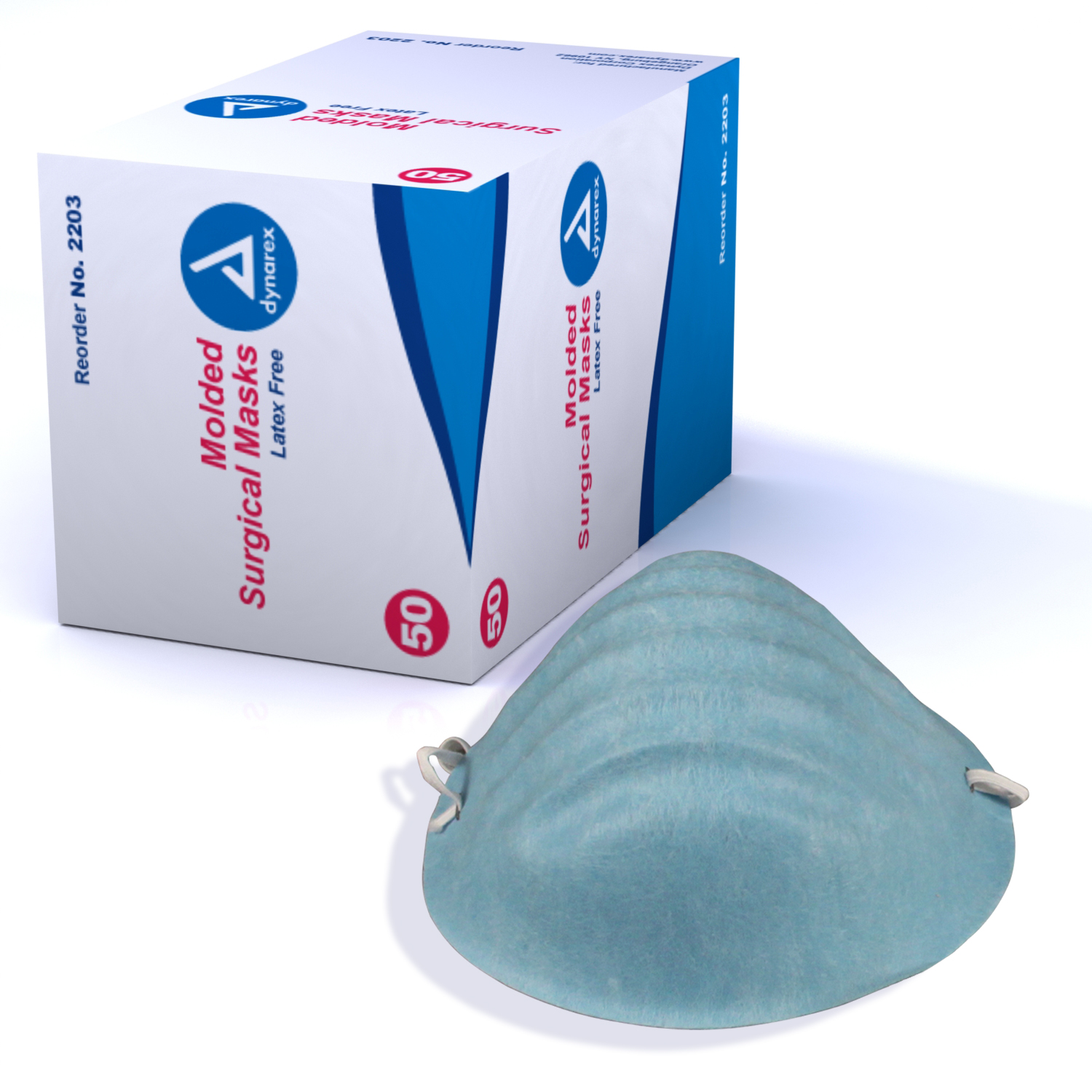 Molded Cone Mask Blue, Level 1-50/Box