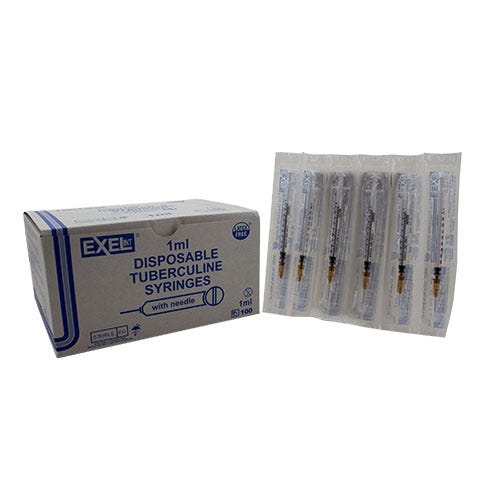 1 cc TB Syringe w/ 26 G x 1/2" Needle - 100/Box
