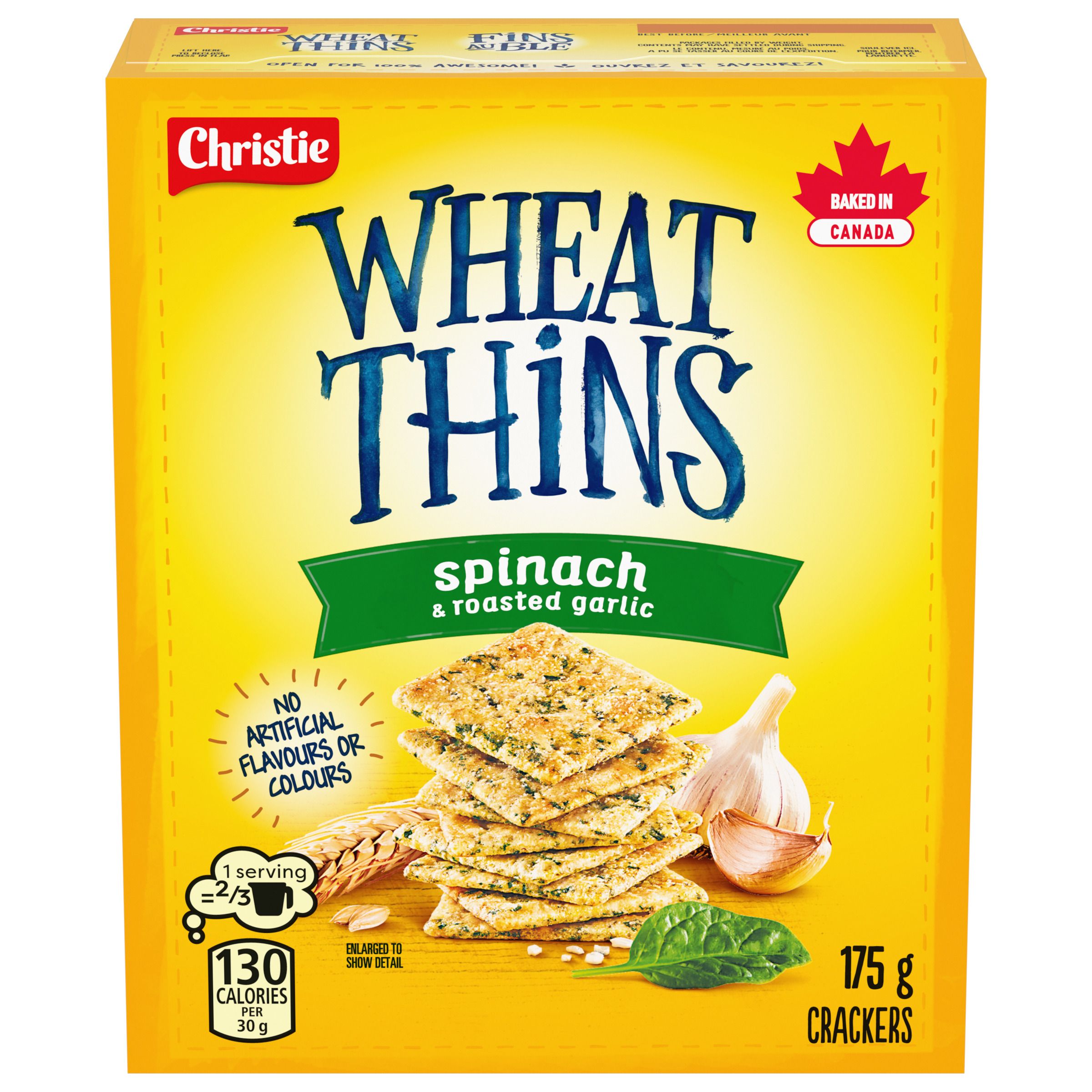 Wheat Thins Spinach & Roasted Garlic Crackers 175 G-thumbnail-1