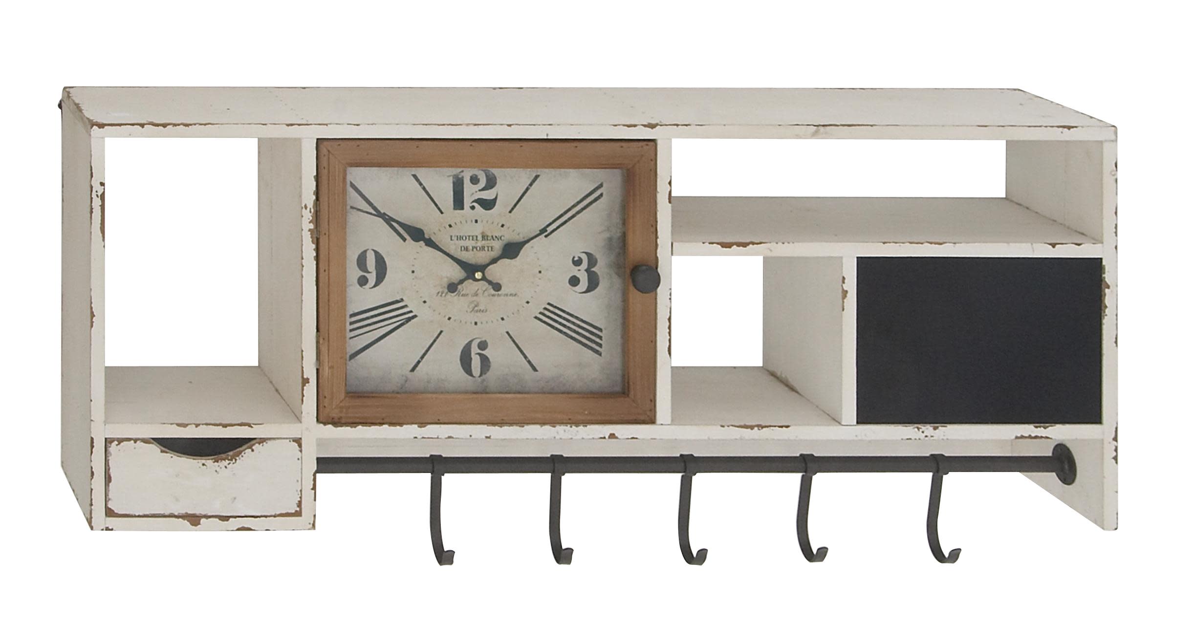White Wood  Wall Shelf, 39" x 7" x 18"
