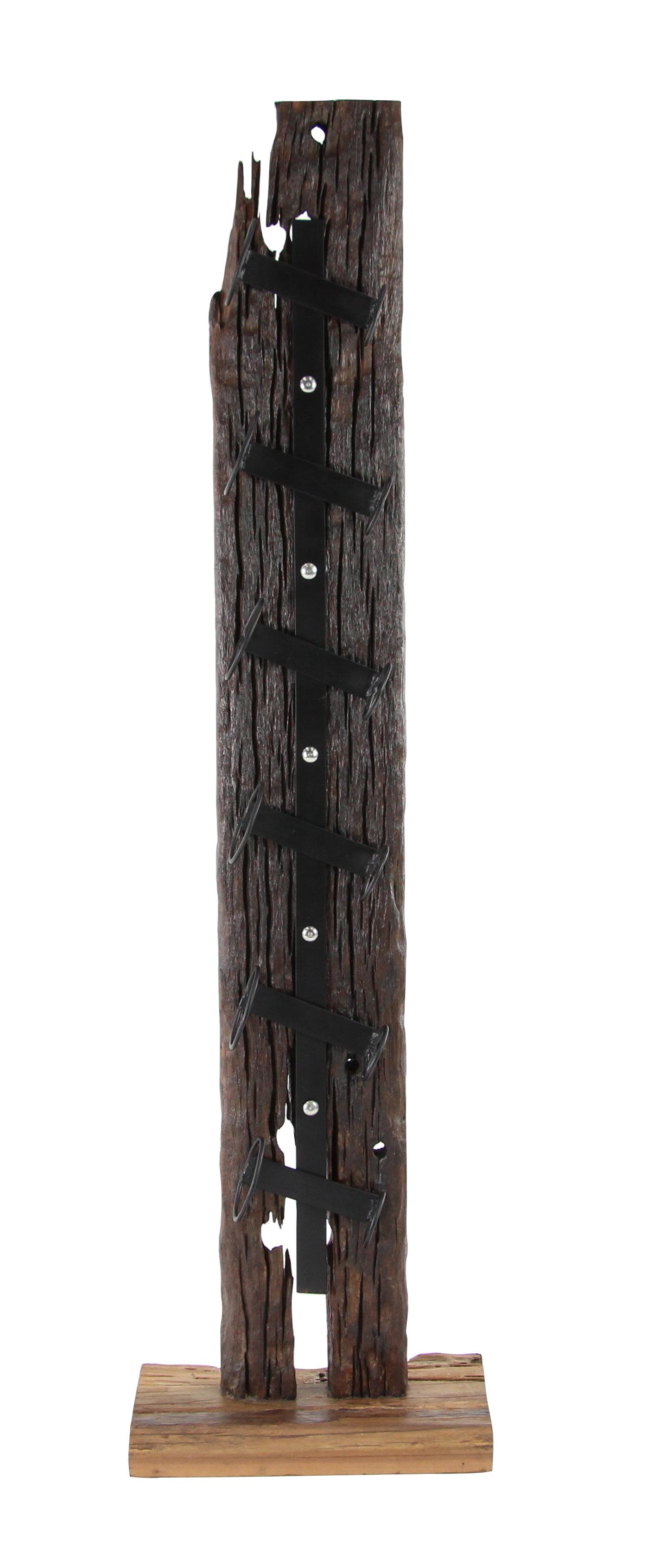 dark brown wood rustic wine rack, 59" x 16" x 10"