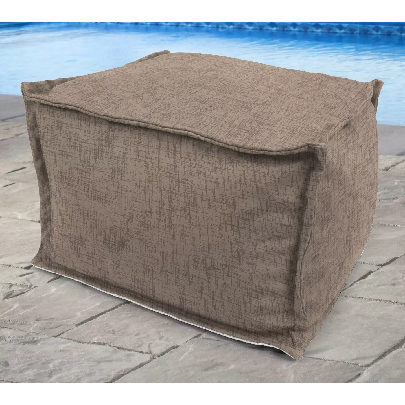 jordan manufacturing outdoor bean filled pouf/ottoman - jackson oyster