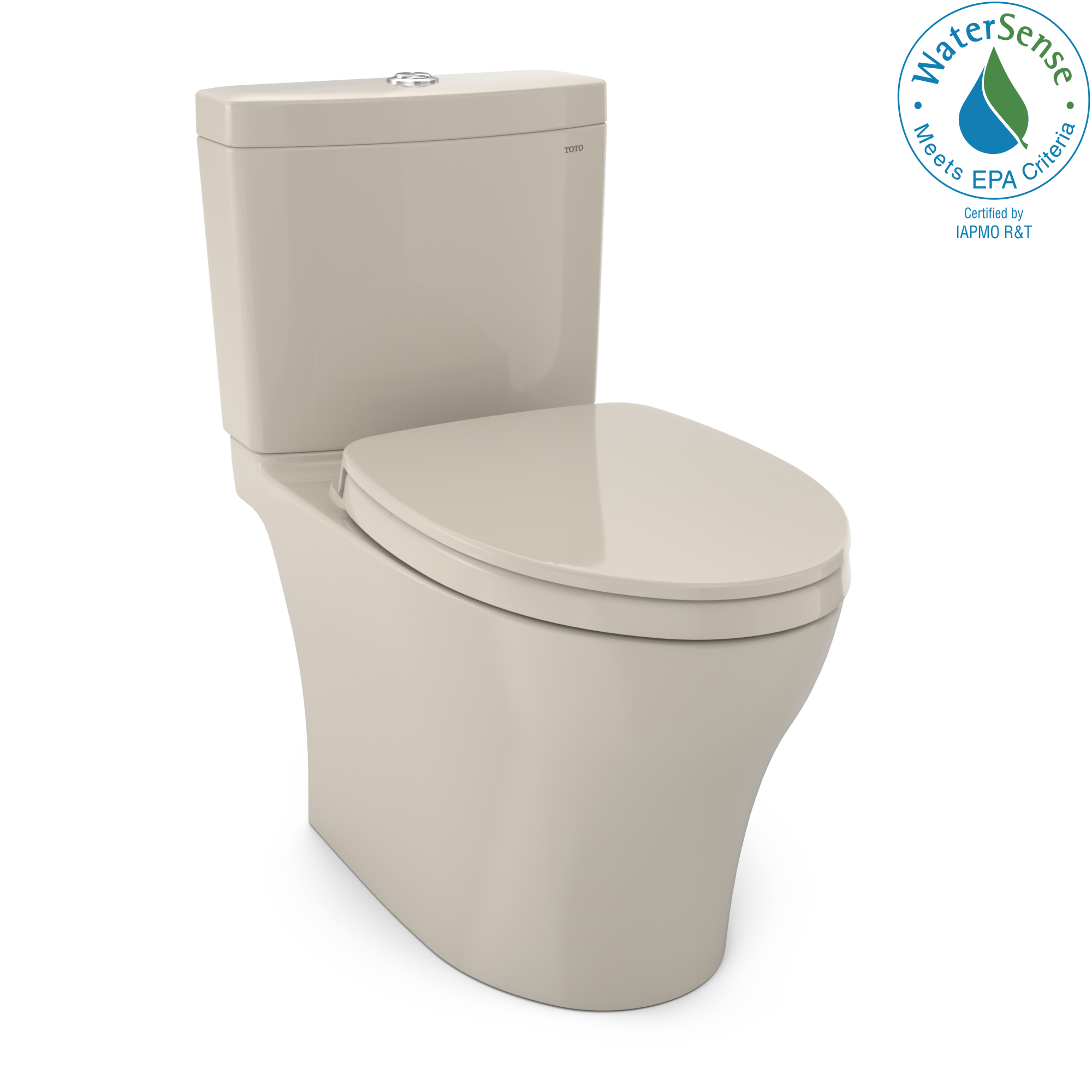 TOTO Aquia IV WASHLET+ Two-Piece Elongated Dual Flush 1.28 and 0.9 GPF Toilet with CEFIONTECT, Bone, Vitreous China, MS446124CEMGN#03