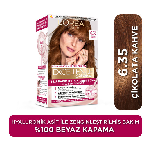 l’oréal paris excellence creme 6.35 çikolata kahve saç boyası 