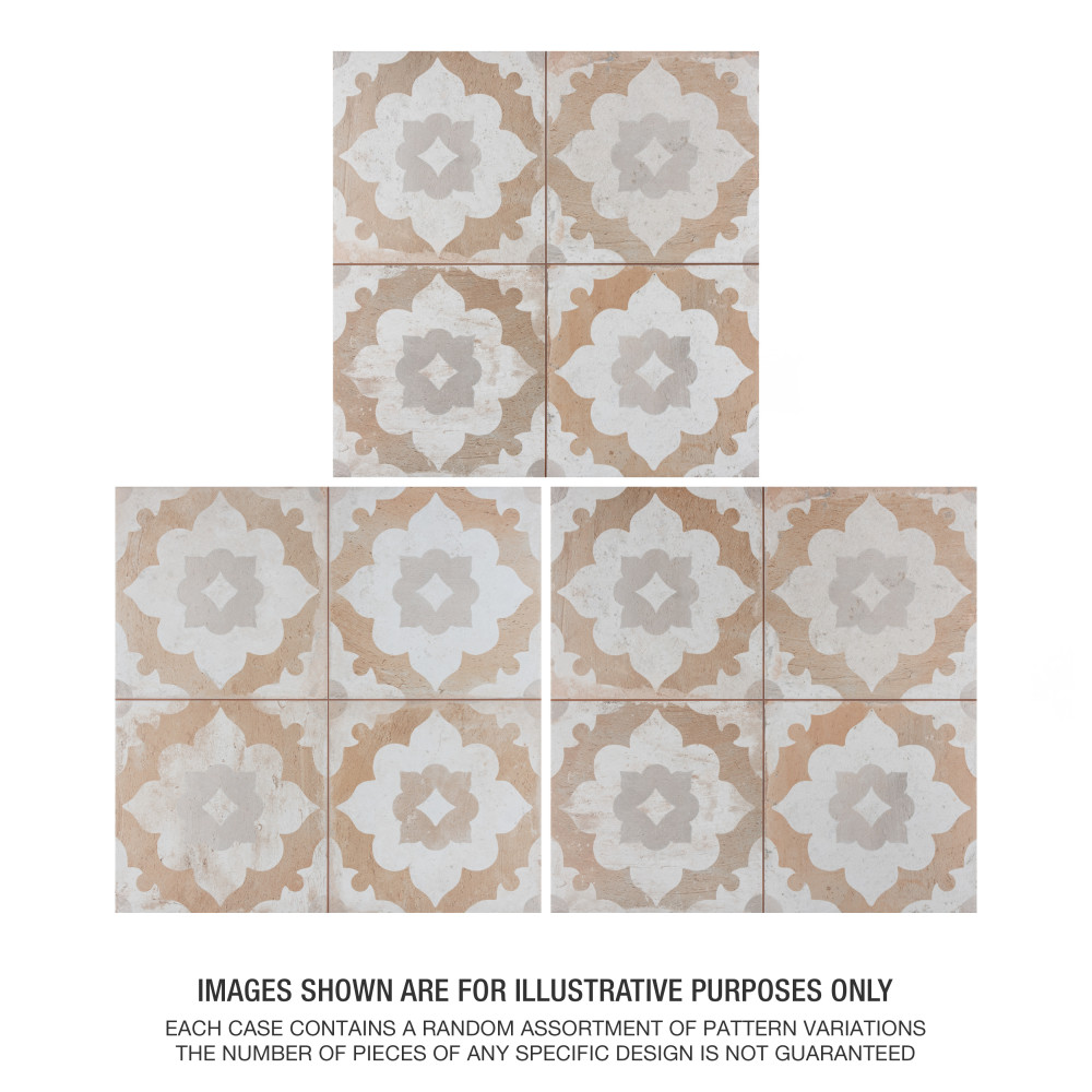 Kings Clay Blossom 175/8 in. x 175/8 in. Ceramic Floor and Wall Tile
