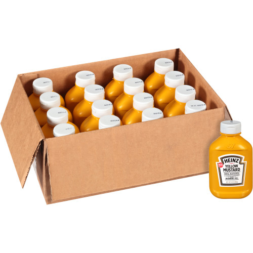  HEINZ Yellow Mustard, 16.9 oz. FOREVER FULL Bottle (Pack of 16) 