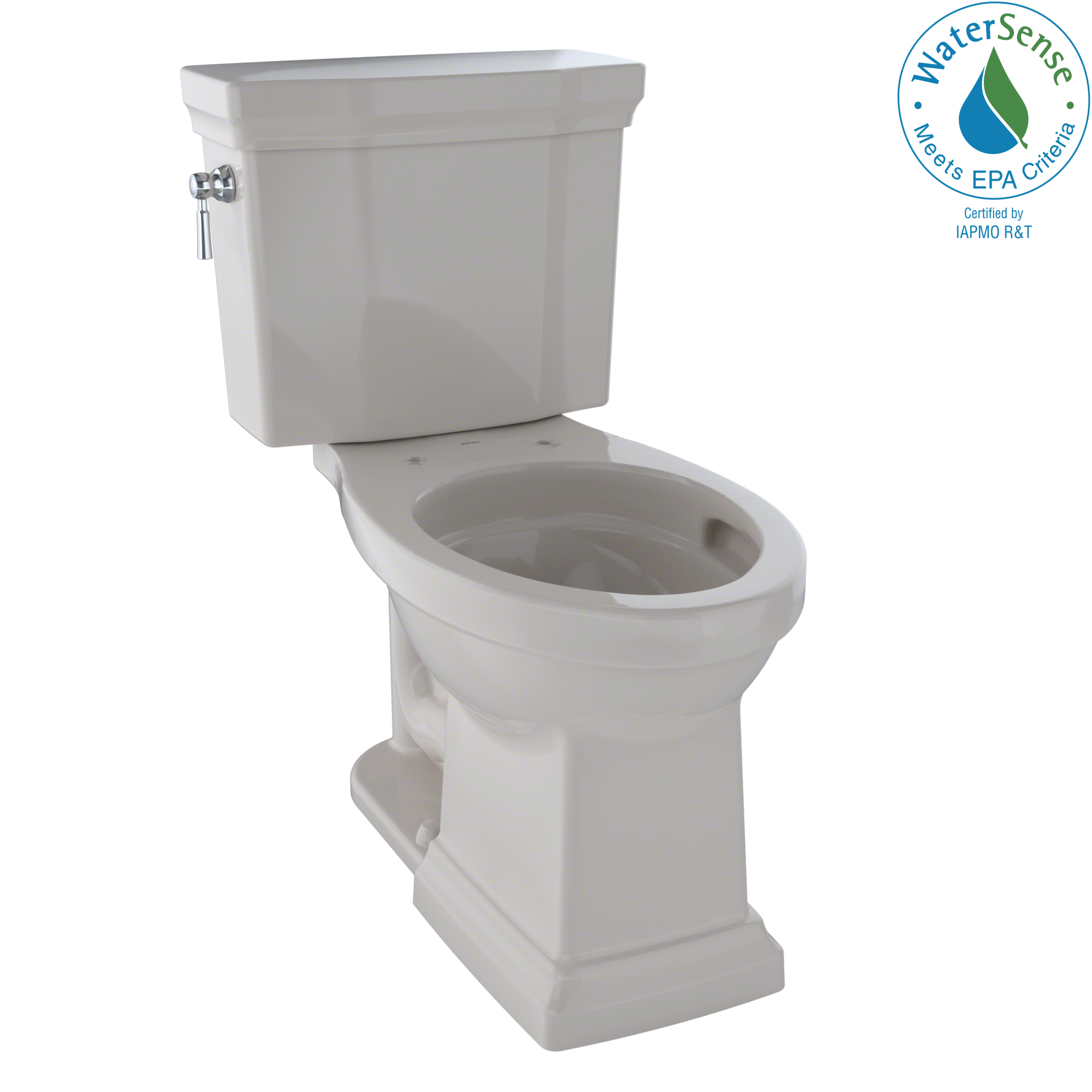 TOTO Promenade II Two-Piece Elongated 1.28 GPF Universal Height Toilet with CEFIONTECT, Sedona Beige, Vitreous China, CST404CEFG#12