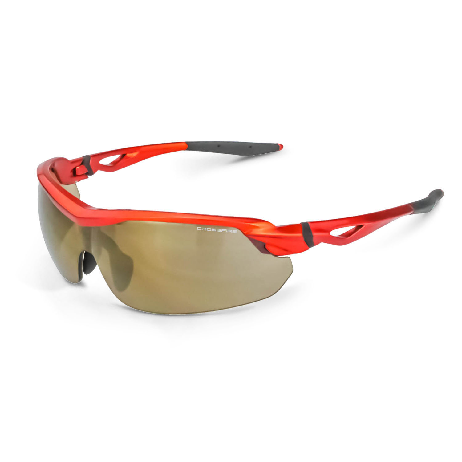 Cirrus Premium Safety Eyewear - Burnt Orange Frame - Gold Mirror Lens