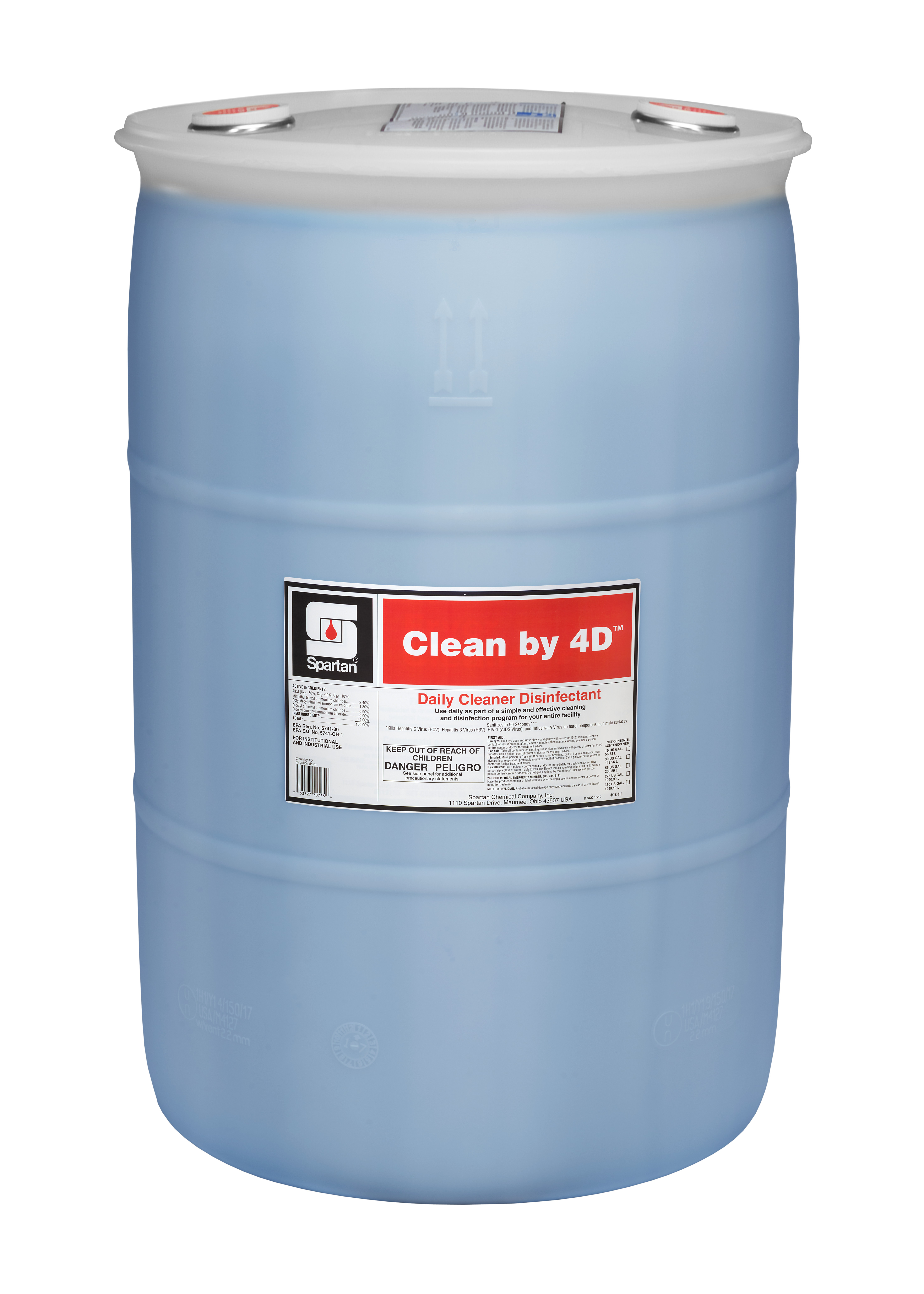 Spartan Chemical Company Clean by 4D, 55 GAL DRUM