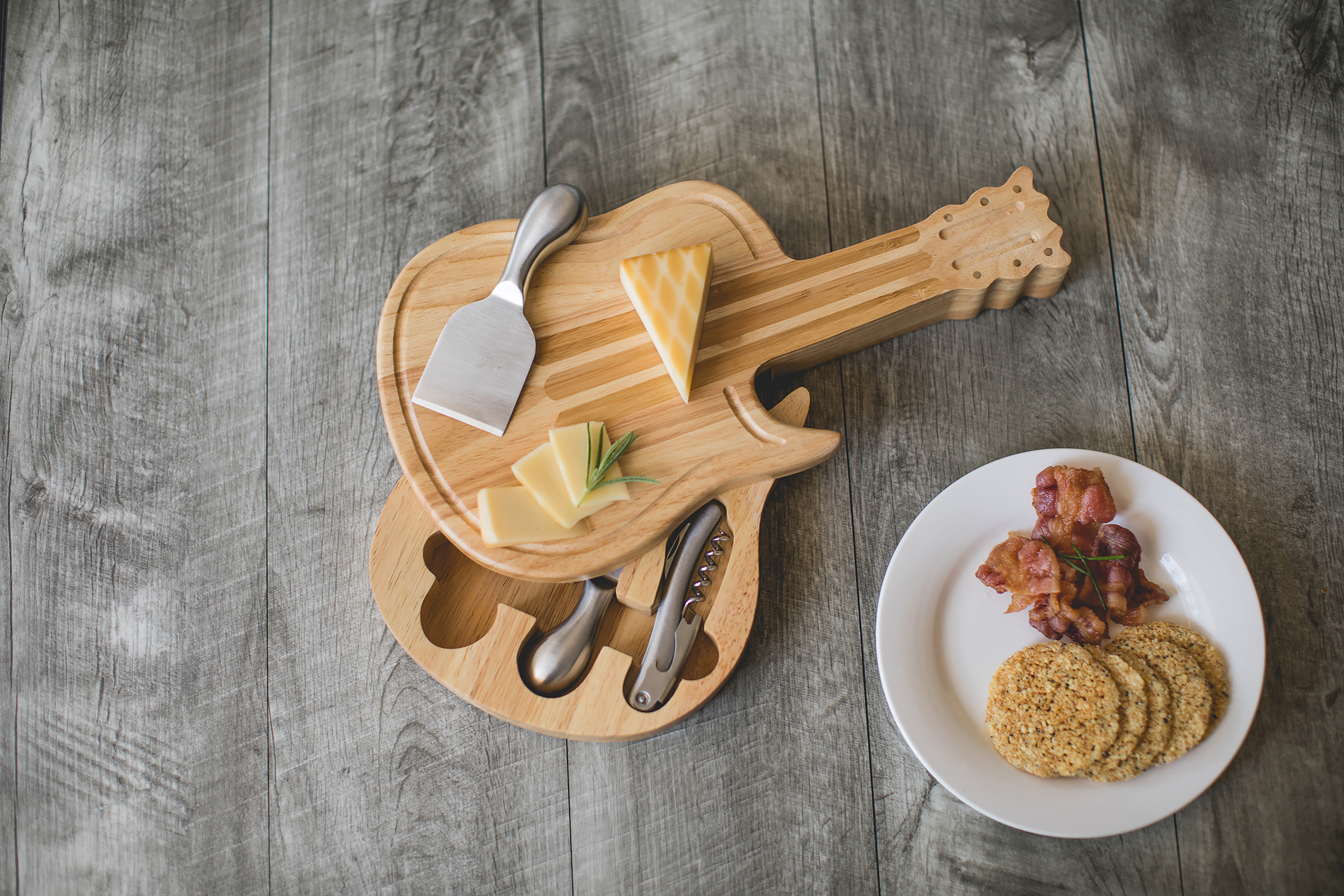 Guitar Cheese Cutting Board & Tools Set