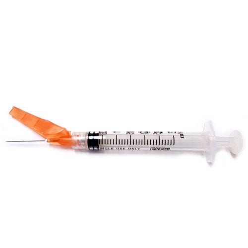 Secure Touch® 3cc Safety Syringe with 25G x 1" Safety Needle - 50/Box