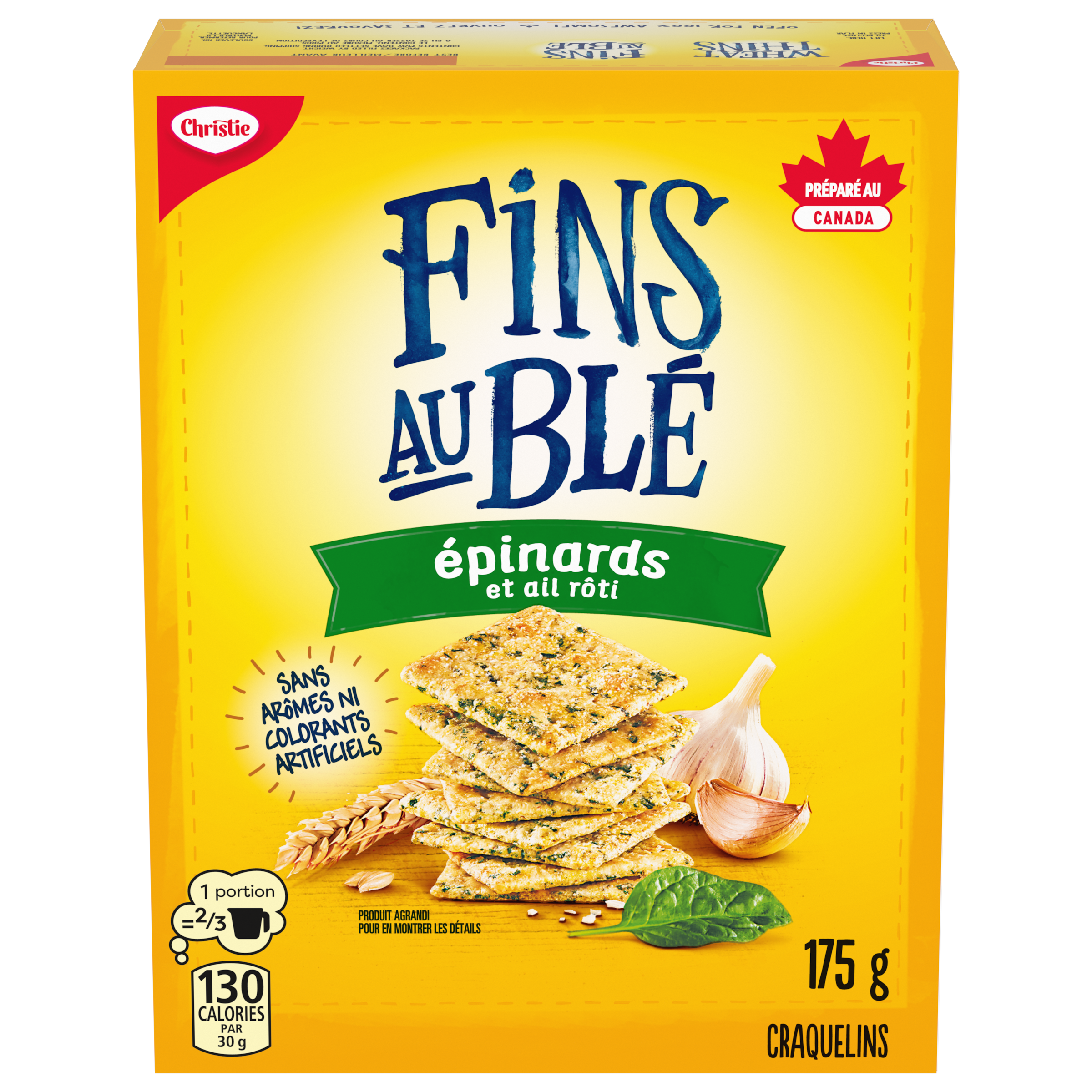 Craquelins FINS AU BLÉ Épinards et ail rôti 175 g-1