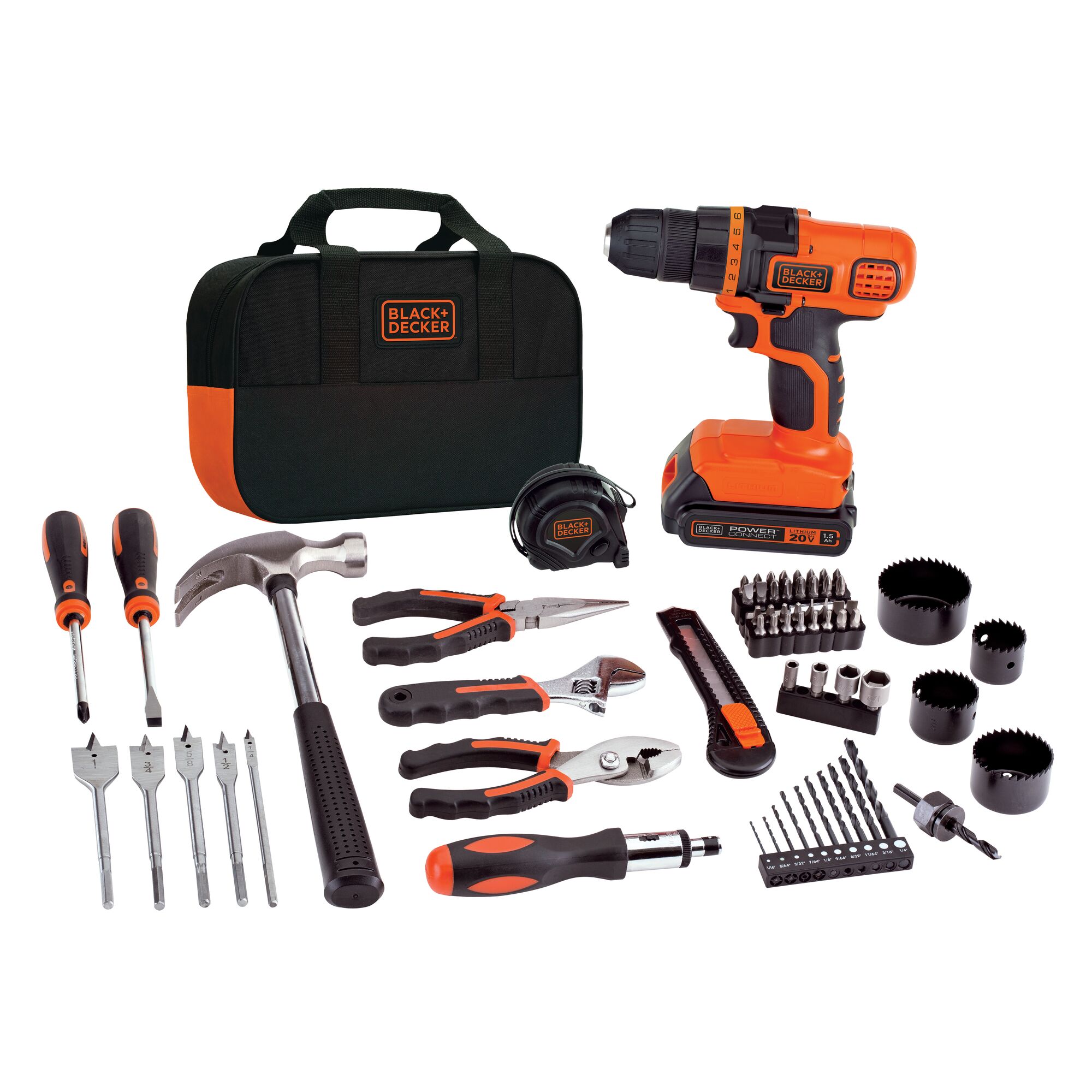 Lithium ion drill / driver plus 68 piece project kit.