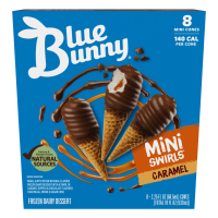 Mini Swirls Caramel Cones, Frozen Dessert, 8 Pack
