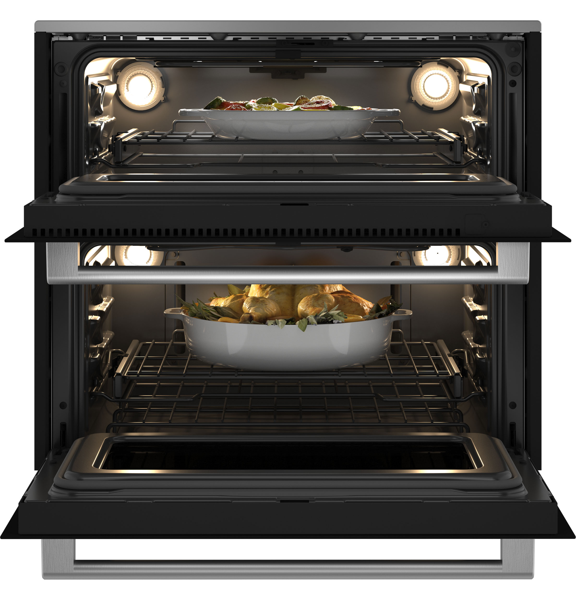 Café™ Minimal Series 30" Platinum Glass Double Electric Wall Oven view 3
