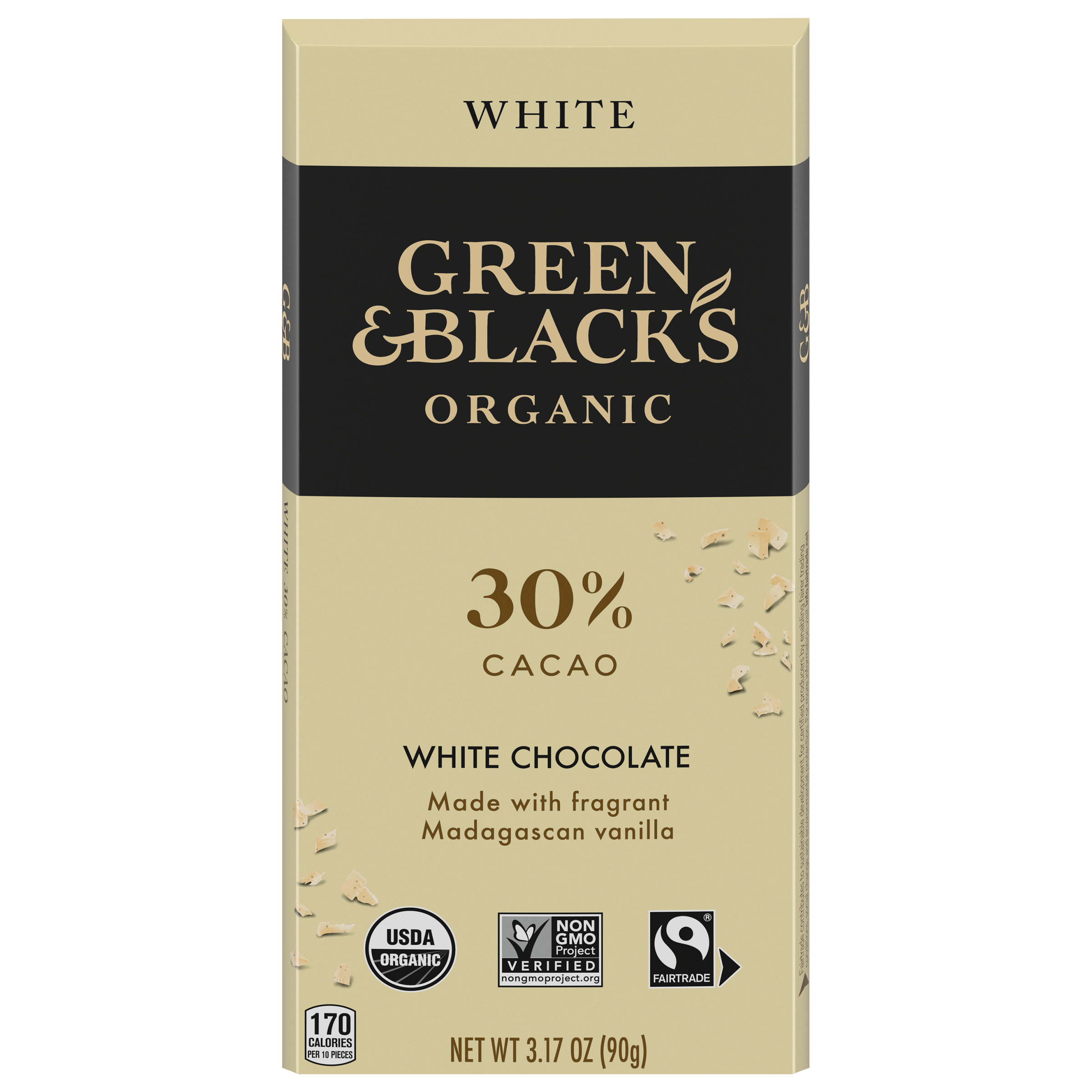 Green & Black's Organic White Chocolate Bar, 30% Cacao, 3.17 oz