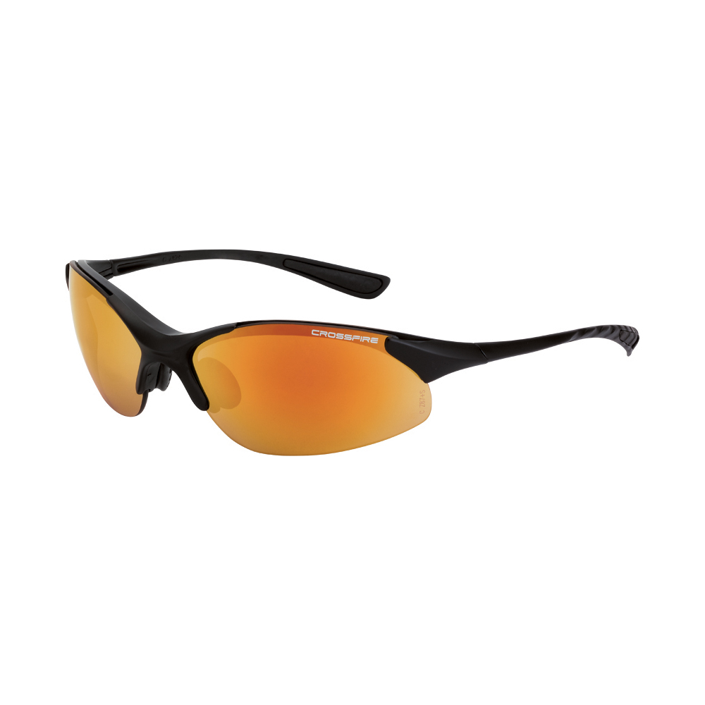 XCBR Premium Safety Eyewear - Matte Black Frame - Red Mirror Lens