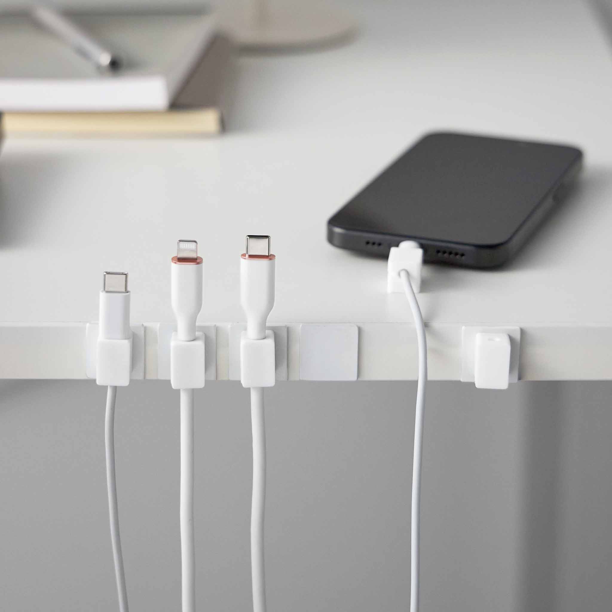 Magnetic Cable Holders with Base (Set of 5) : Magnetic Grip Meets Silicone