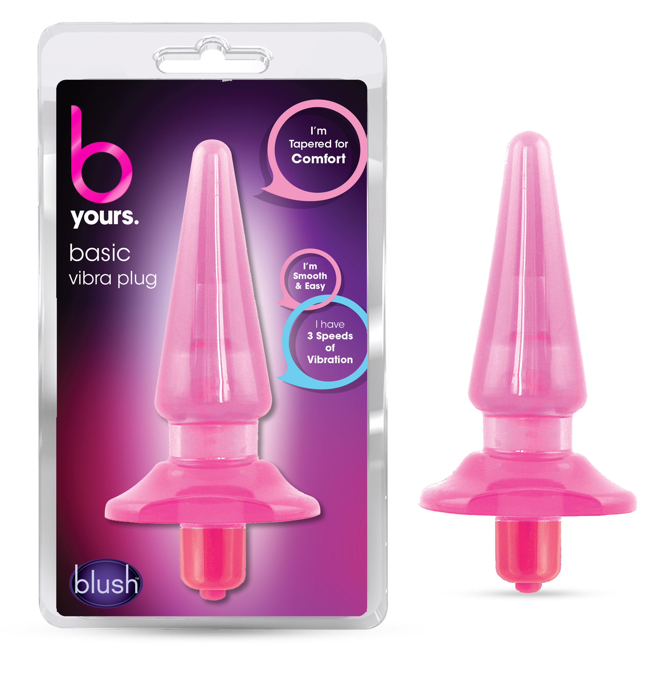 Blush B Yours Basic Vibra Pink 4.5-Inch Vibrating Anal Plug