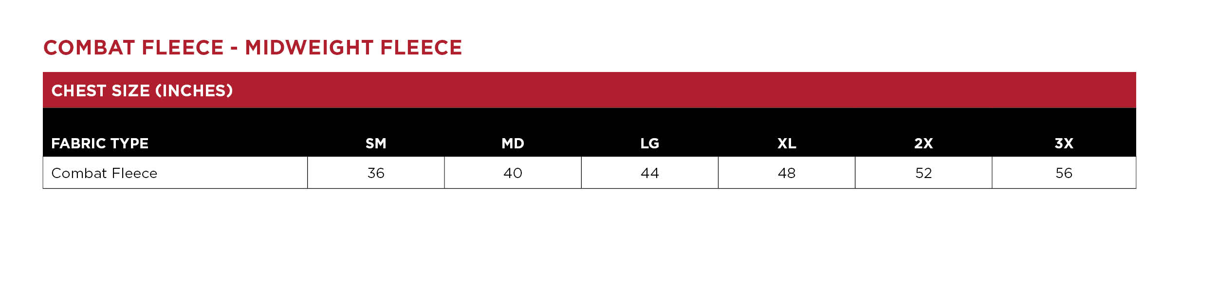Sizing Chart