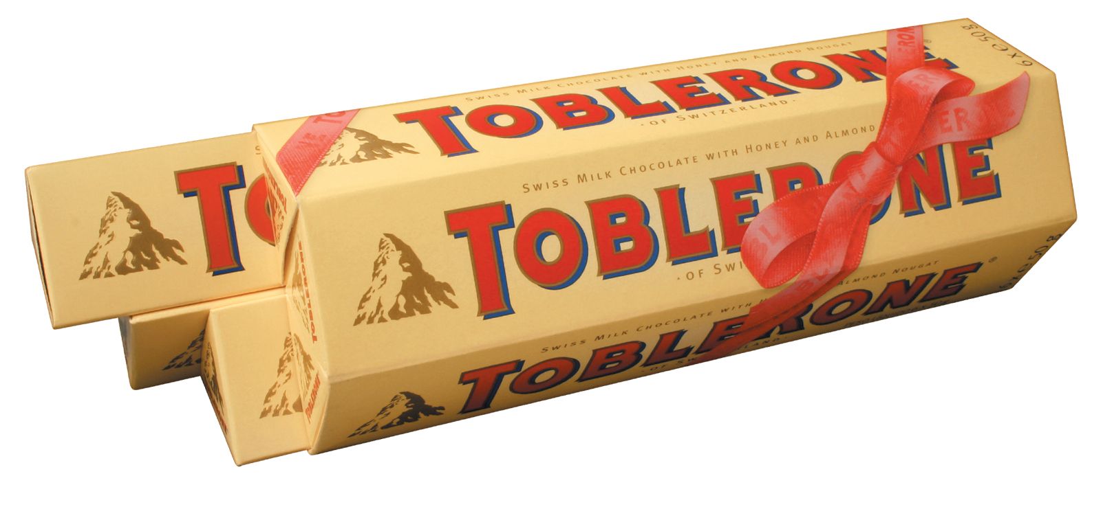 TOBLERONE Milk Chocolate with Honey and Almond Nougat Bars, Festive Bundle (Six 50 g Bars, 300 g)-0