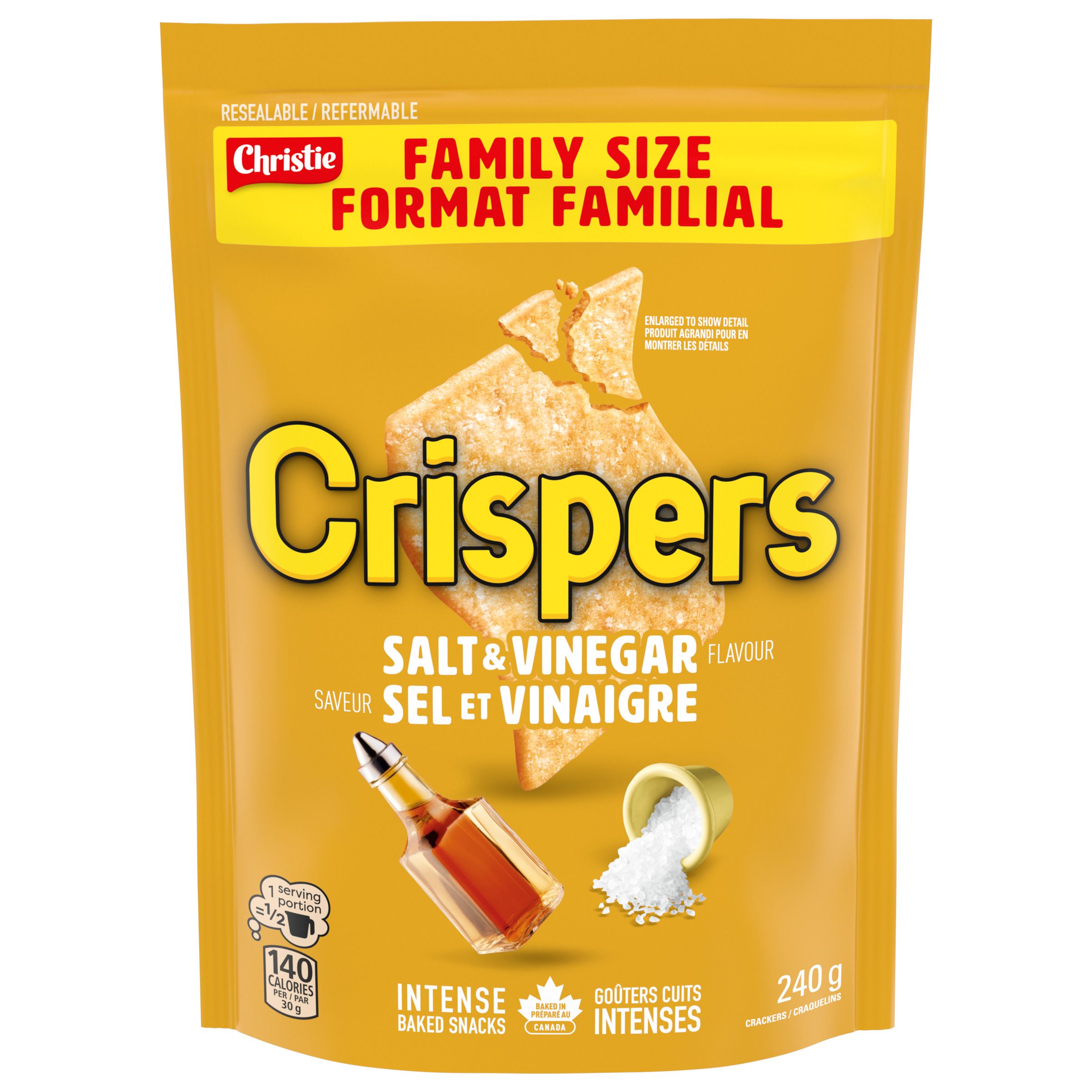 Crispers Salt & Vinegar Flavour Family Size Salty Snacks 240 G-1