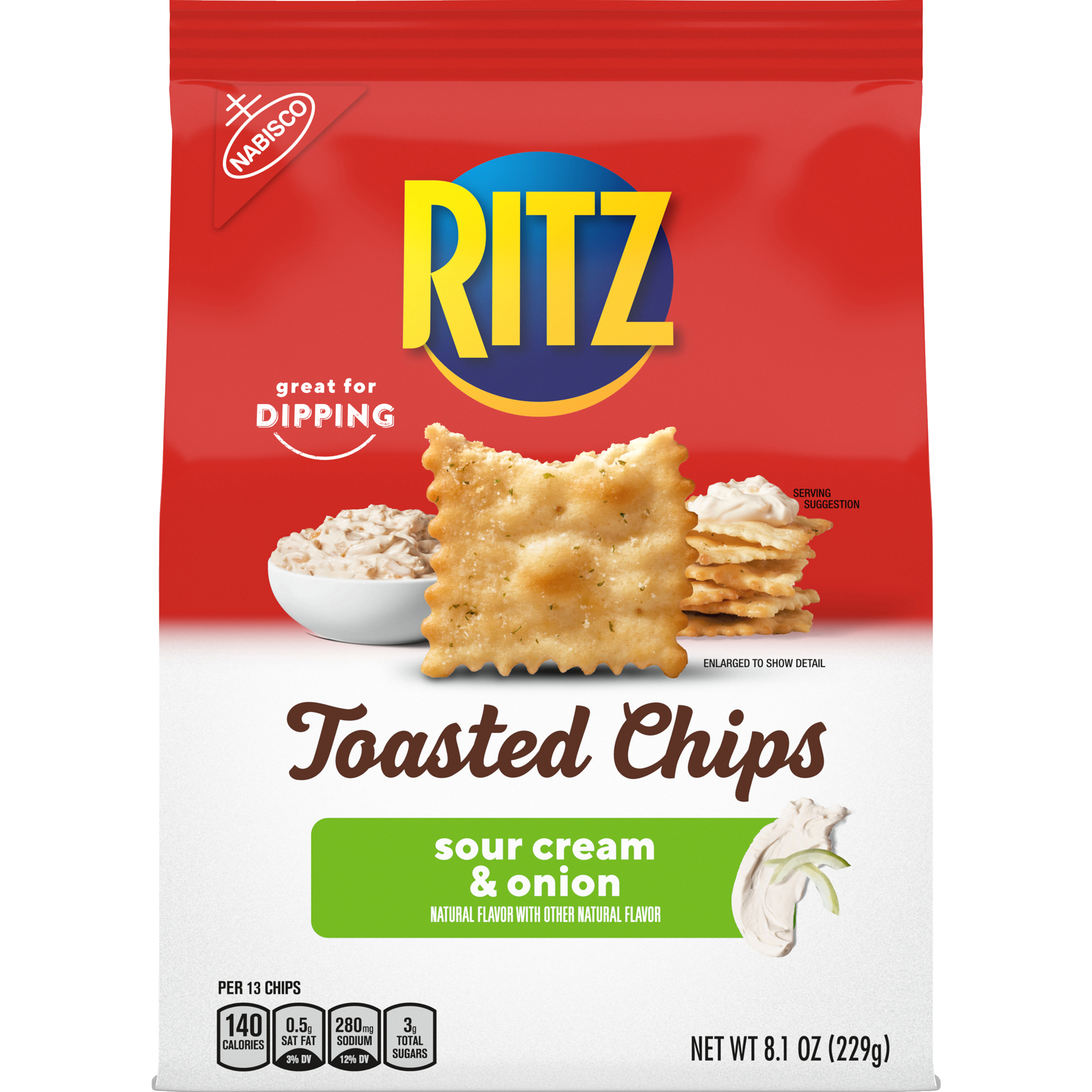 RITZ Toasted Chips Sour Cream and Onion Crackers, 8.1 oz-1