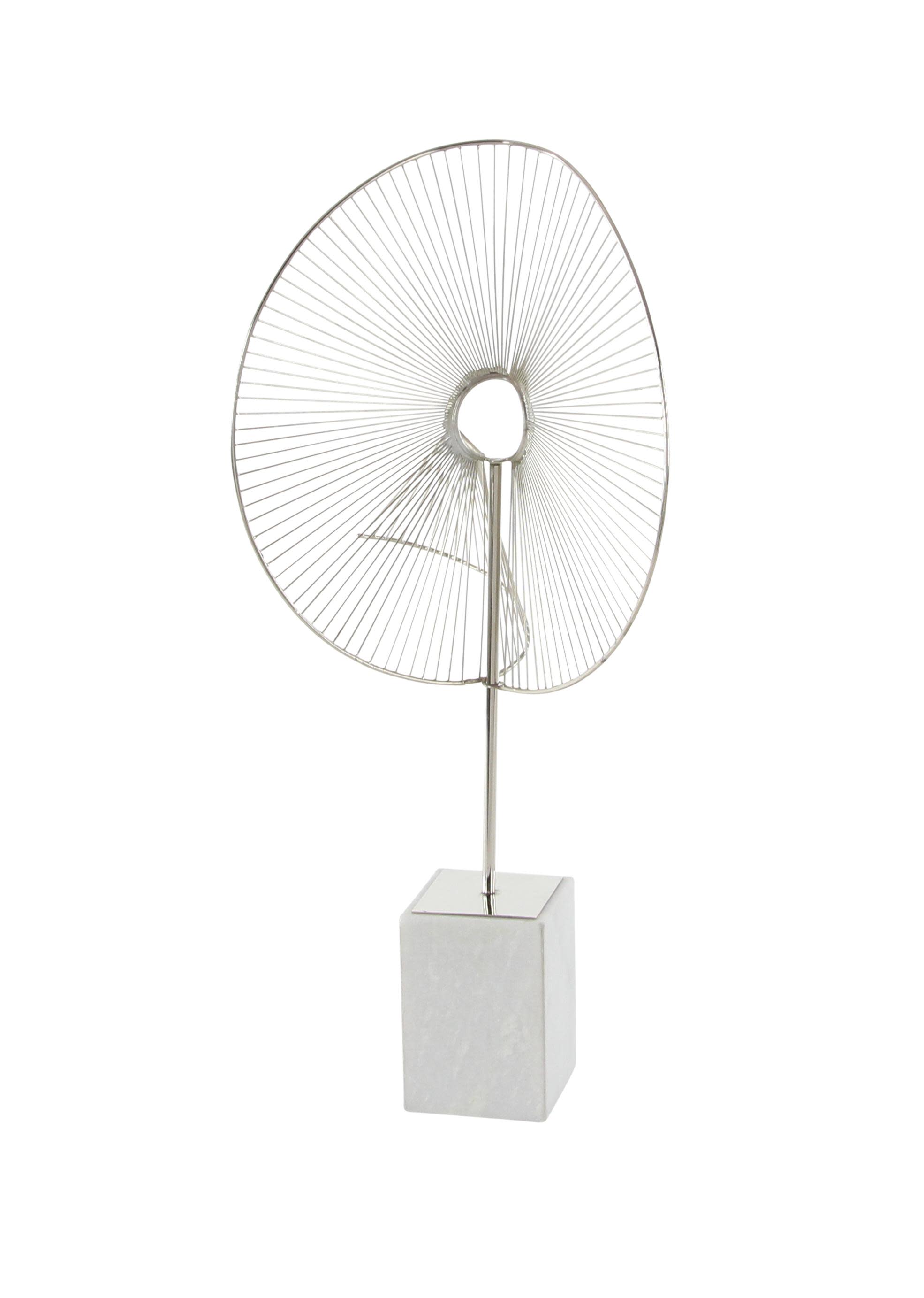 Gray Metal Contemporary Sculpture, 27" x 15" x 11"