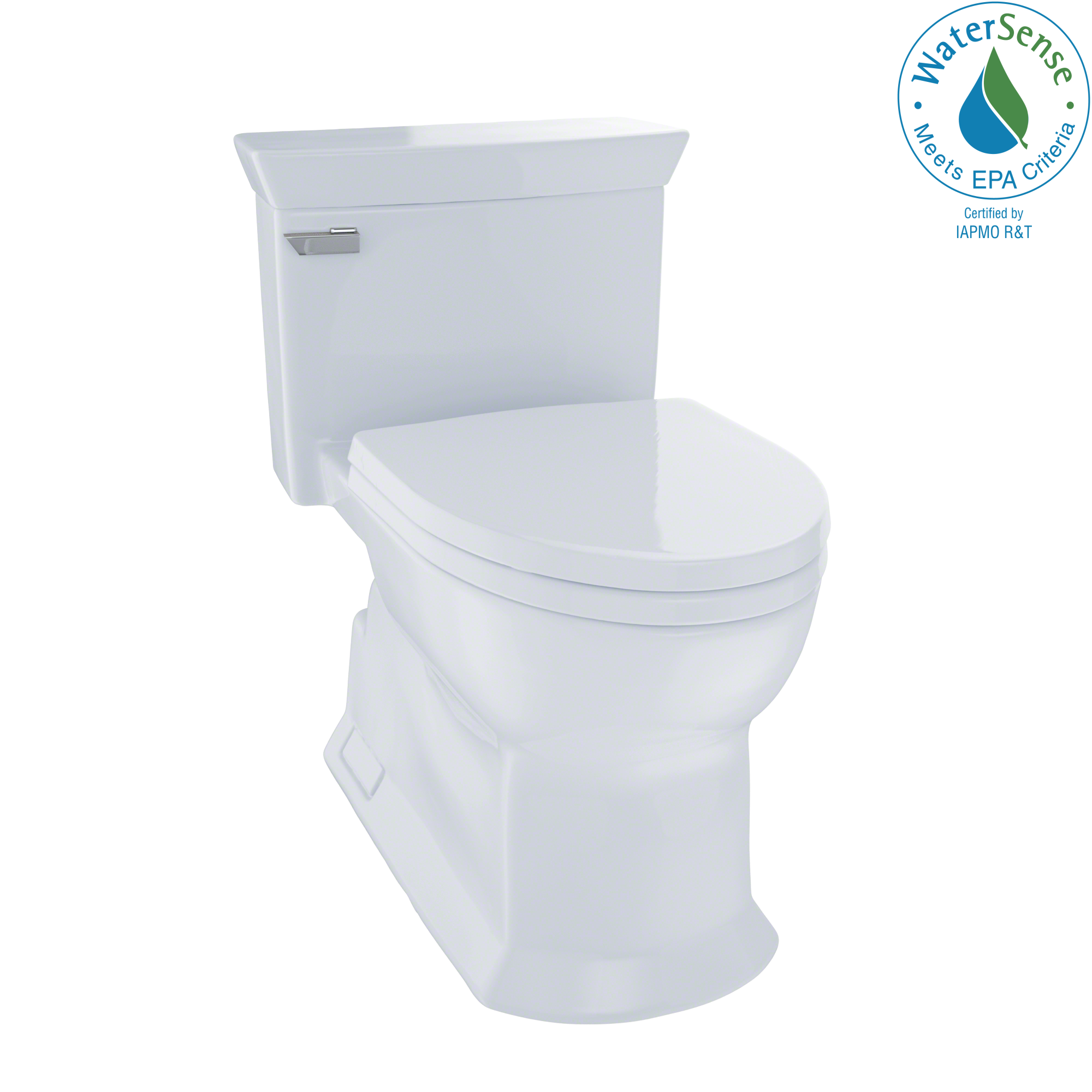 TOTO Eco Soire One Piece Elongated 1.28 GPF Universal Height Skirted Toilet with CEFIONTECT, Cotton White, Vitreous China, MS964214CEFG#01