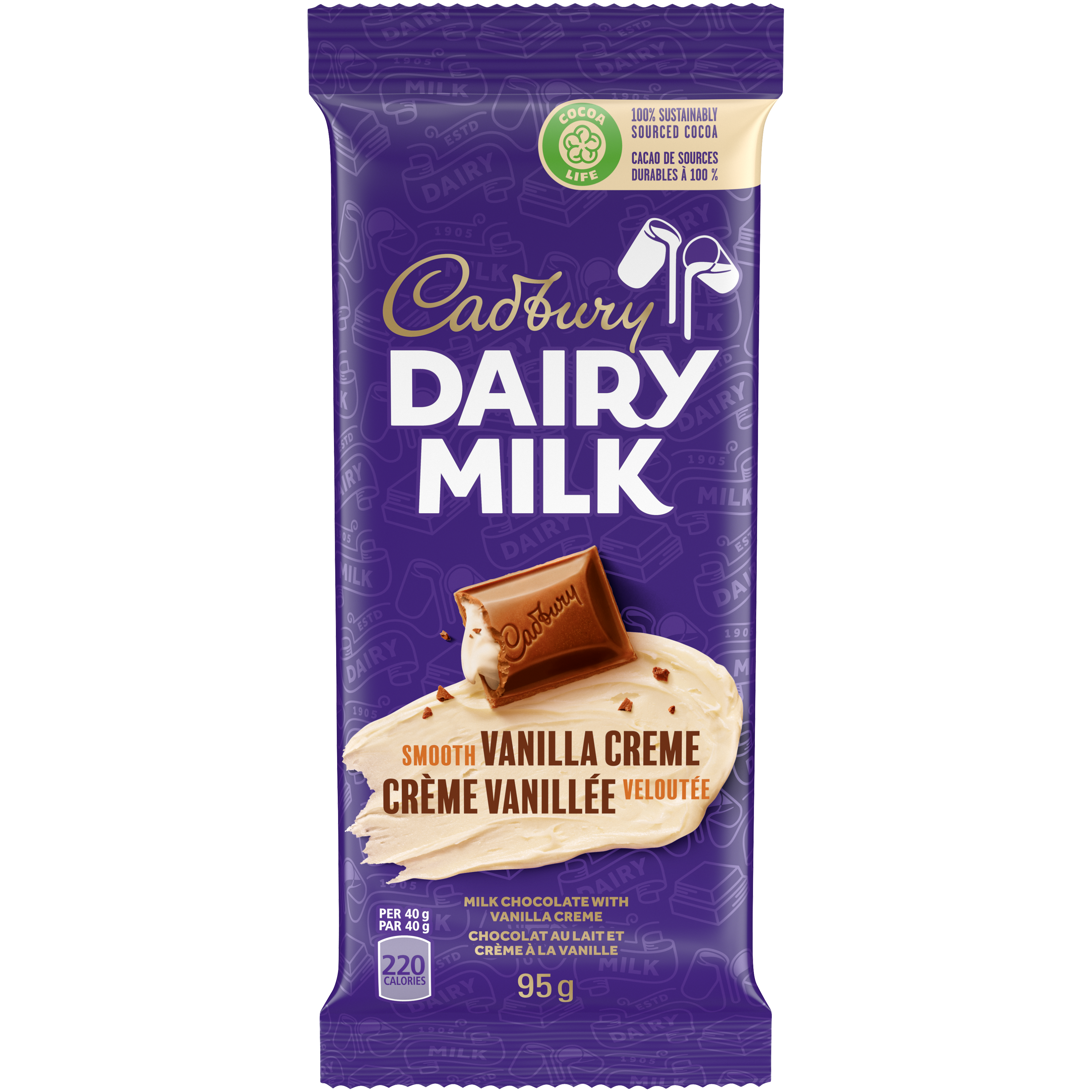 Cadbury Dairy Milk Smooth Vanilla Crème Chocolate Bars, 95 G-1