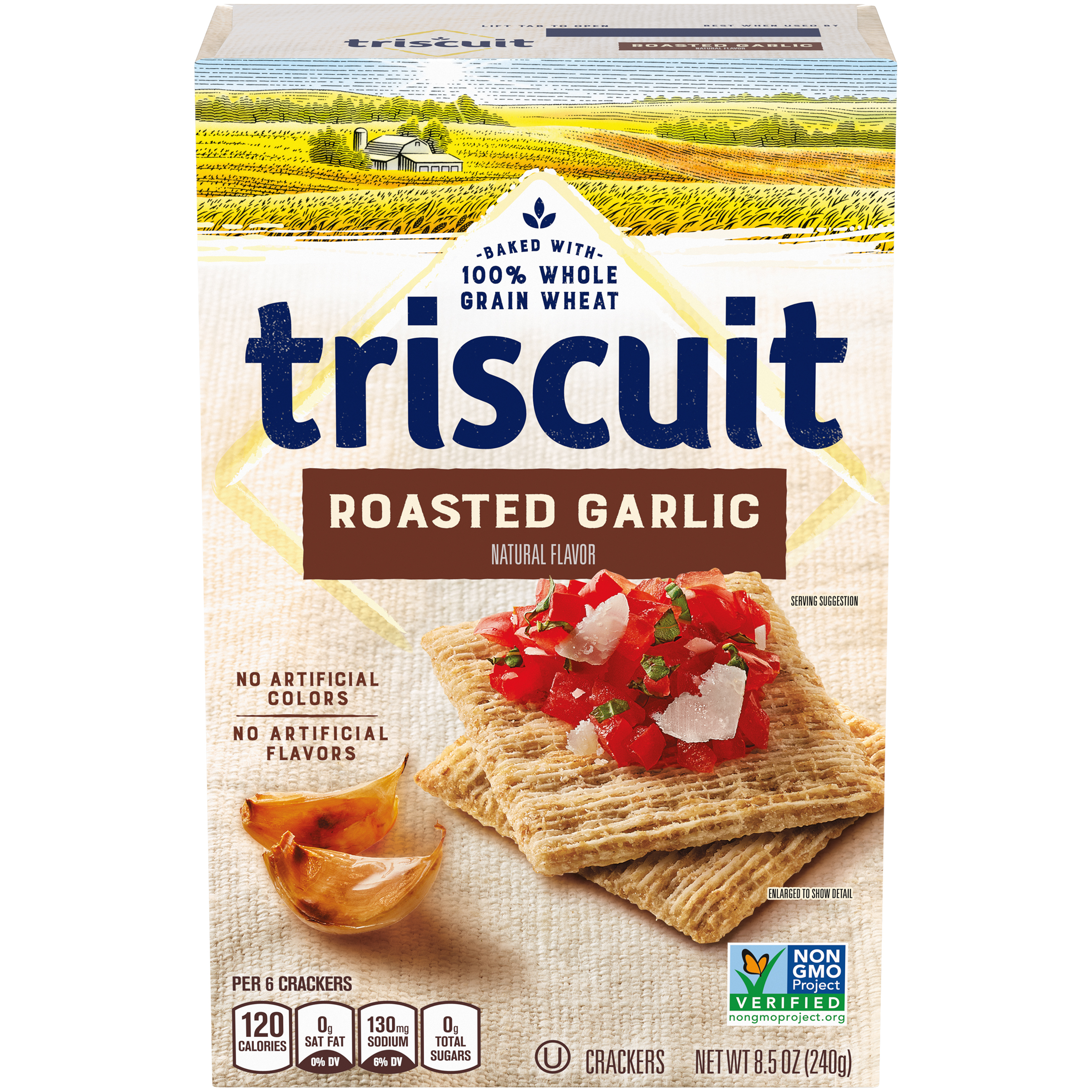 Triscuit Roasted Garlic Whole Grain Wheat Crackers, 8.5 oz-0