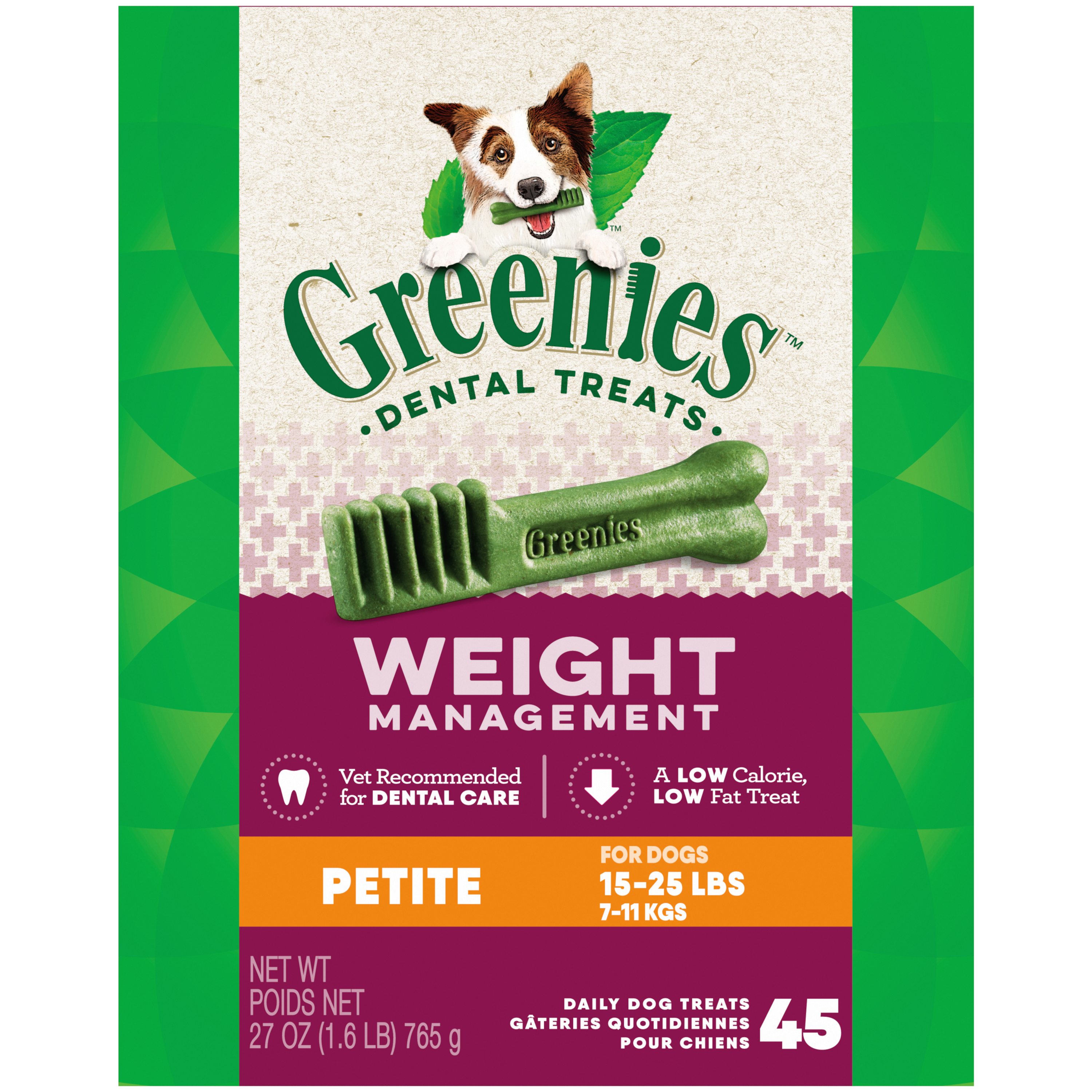 27 oz. Greenies Weight Managment Petite Tub Treat Pack (45 Count) - Treats